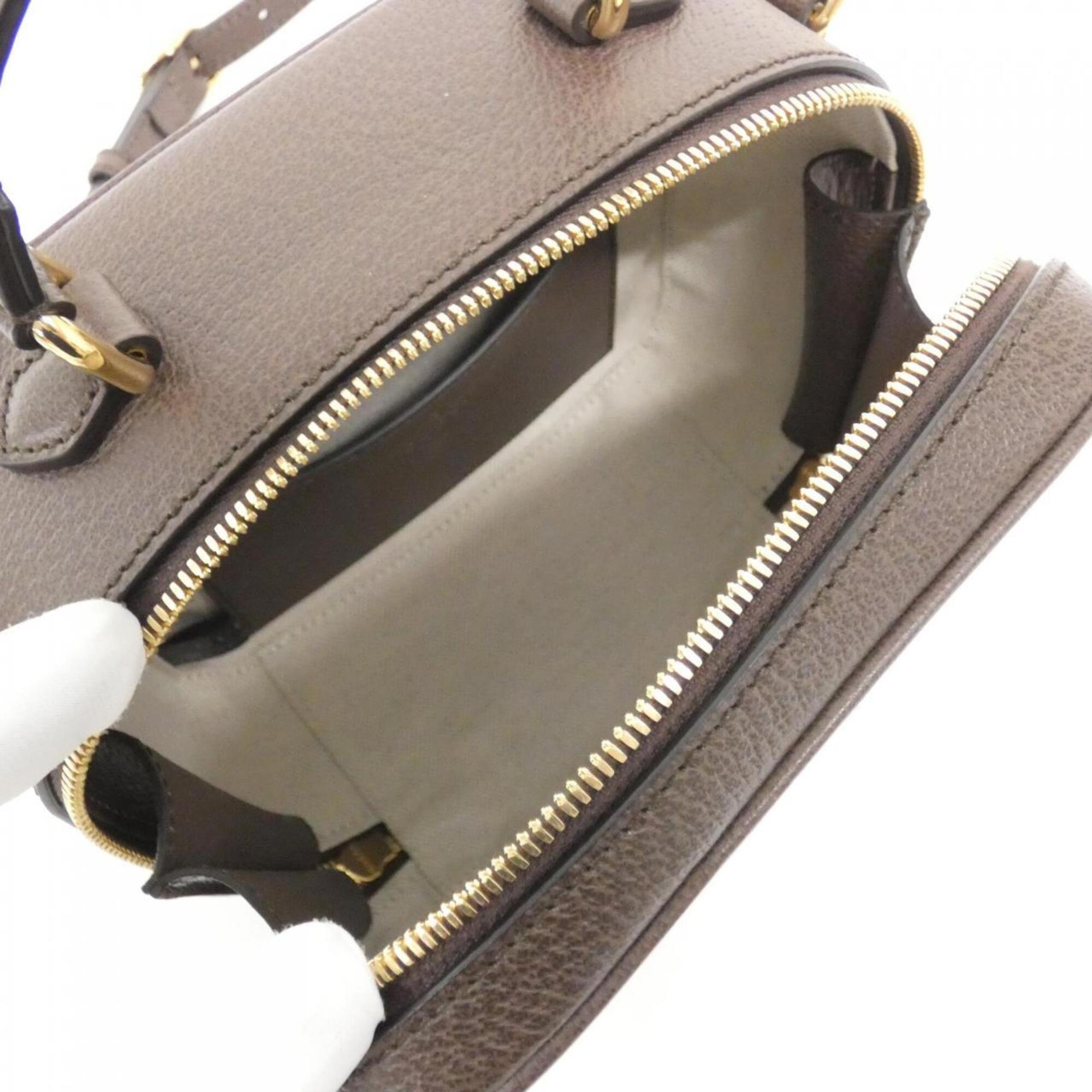 Gucci Ophidia Beige Brown Gg Supreme Leather Handbag (Pre-Owned)