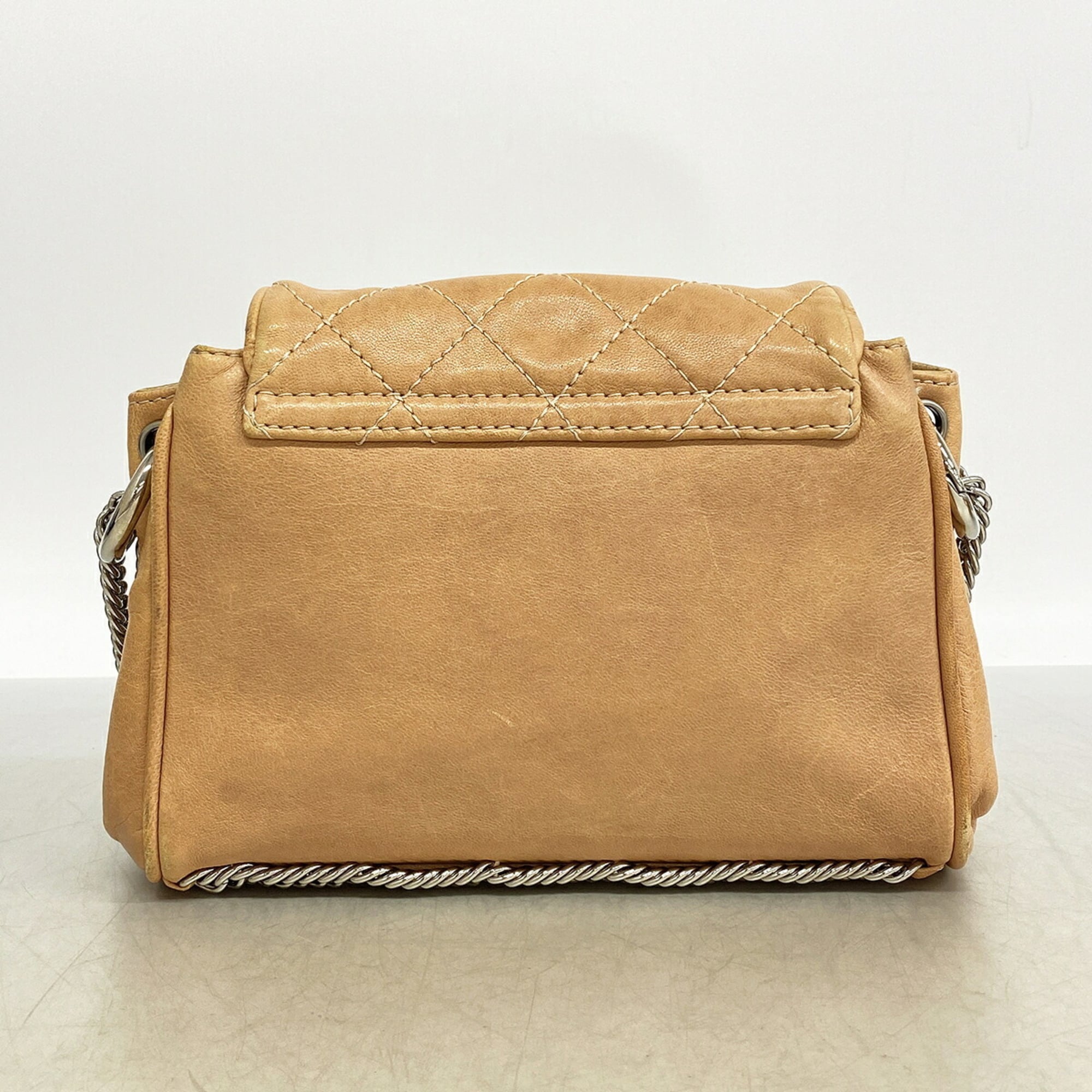 Chanel Light Brown Leather Shoulder Bag (Pre-Owned)