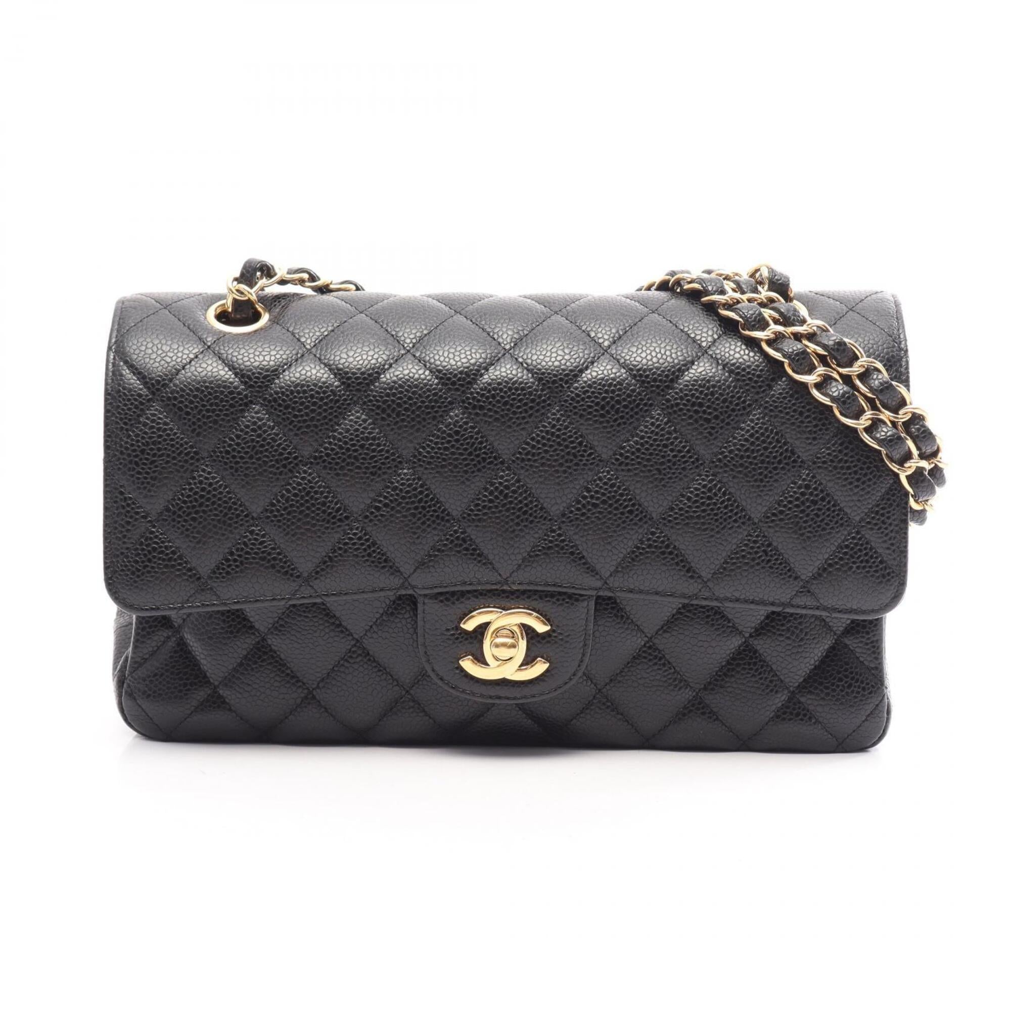Chanel Black Grained Calfskin Handbag Shoulder Bag (Pre-Owned)