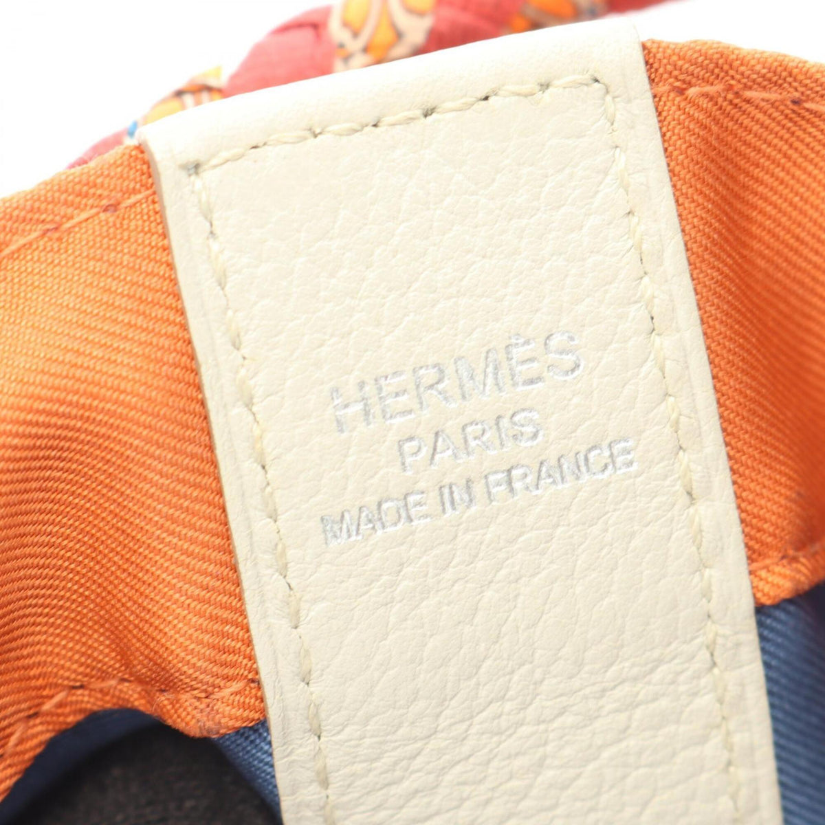 Hermes Multi-Color Orange Silk Leather Handbag Shoulder Bag (Pre-Owned)