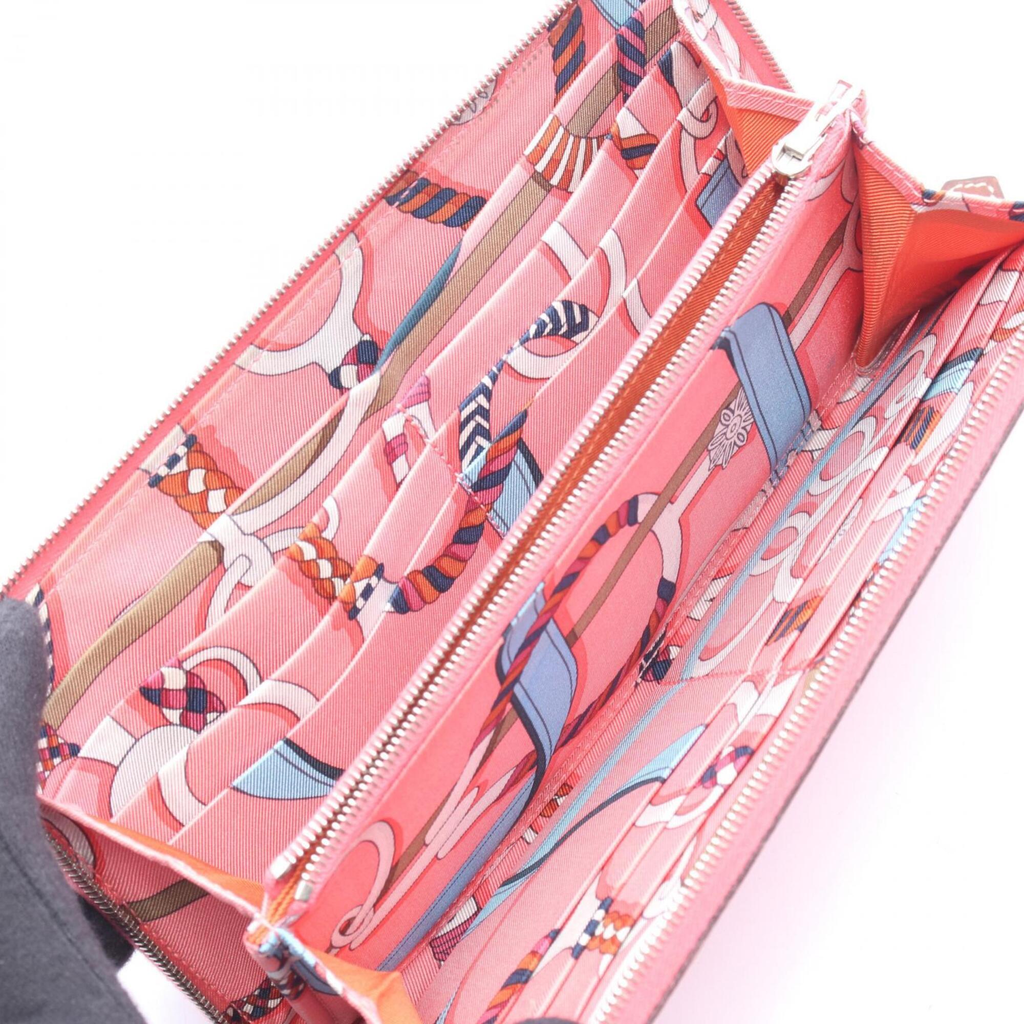 Hermes Pink Rose Azalee Epsom Leather Leather Long Wallet (Bi-Fold) (Pre-Owned)