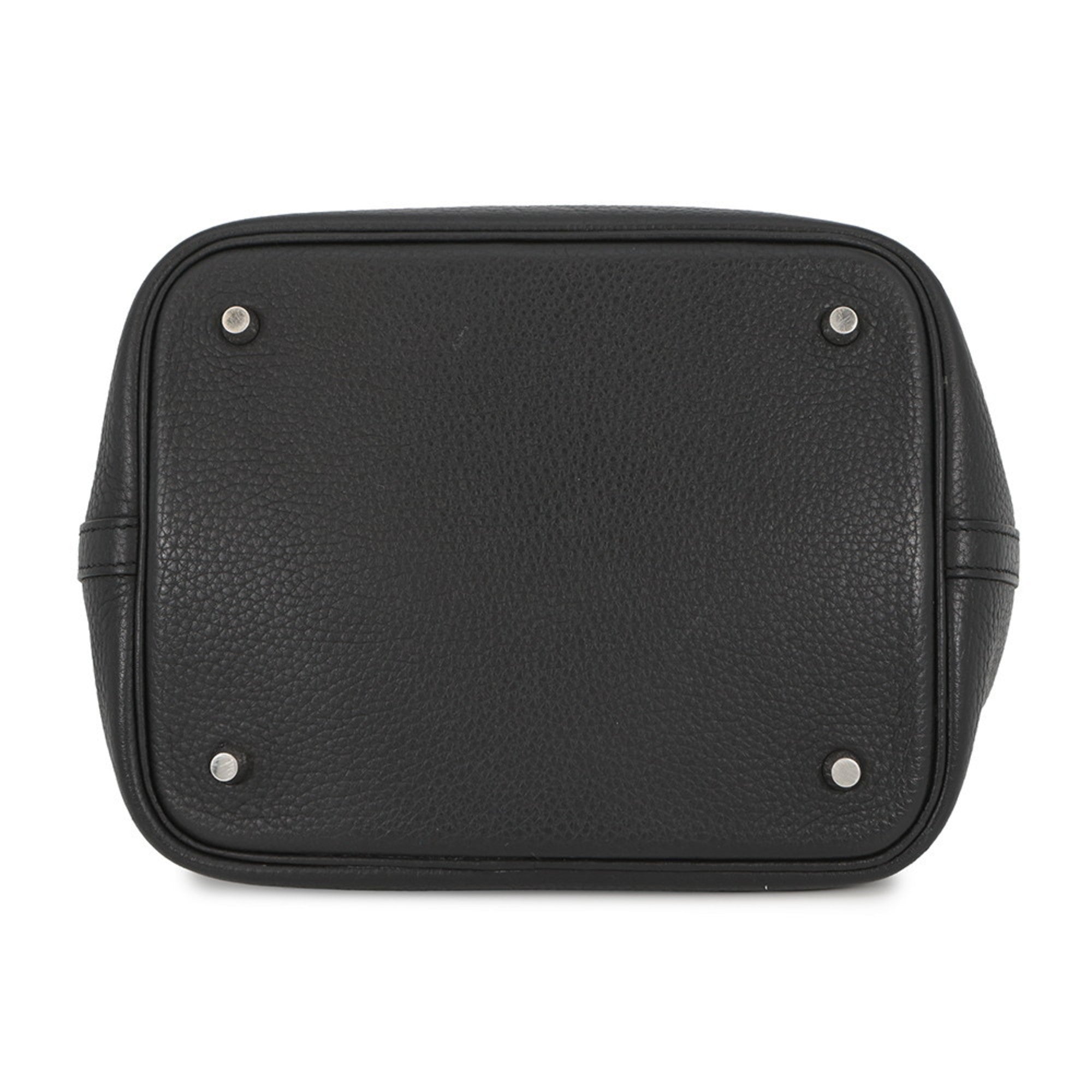 Hermes Black Taurillon Clemence Leather Handbag (Pre-Owned)