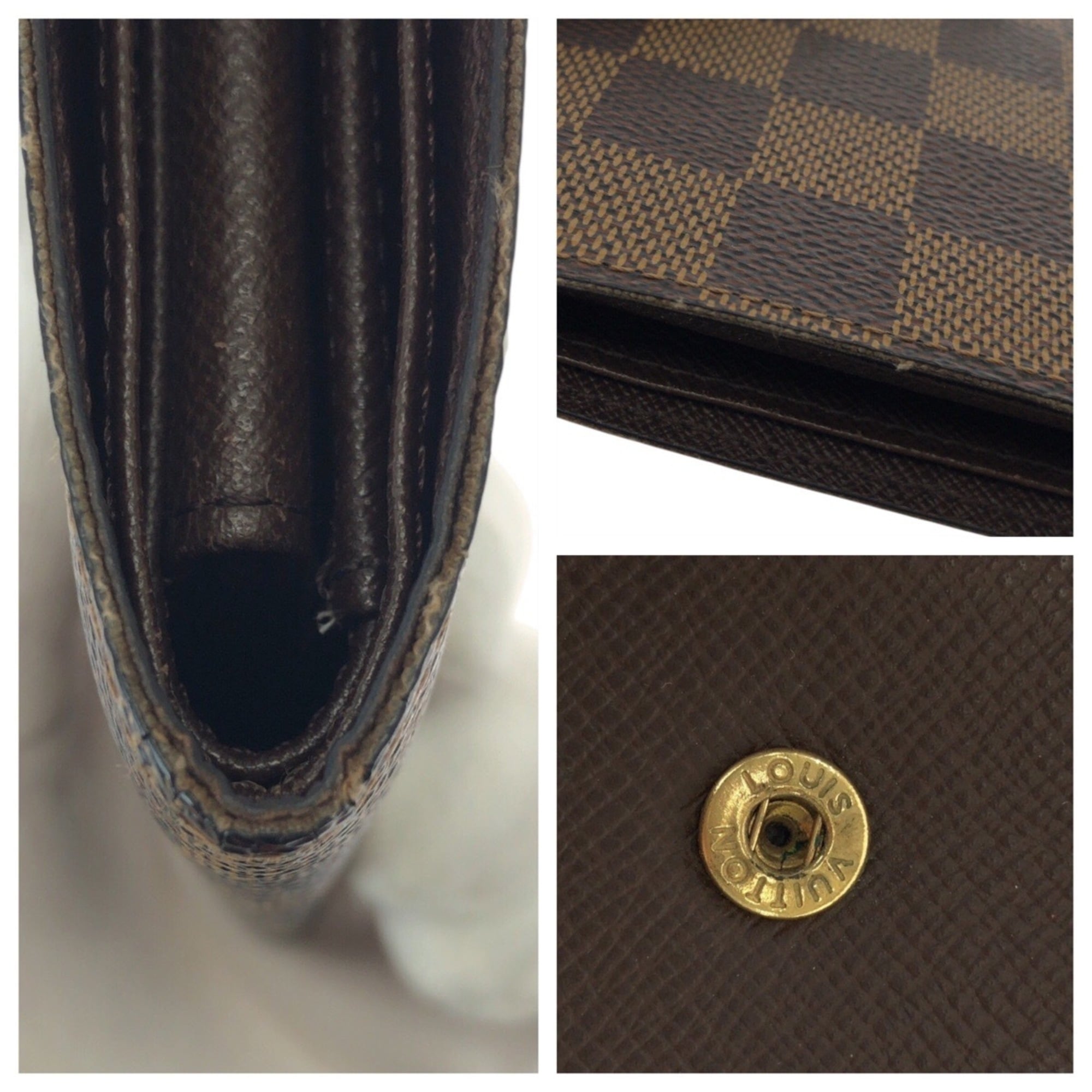 Louis Vuitton Brown Damier Canvas Dark Brown Pvc Wallet (Bi-Fold) (Pre-Owned)