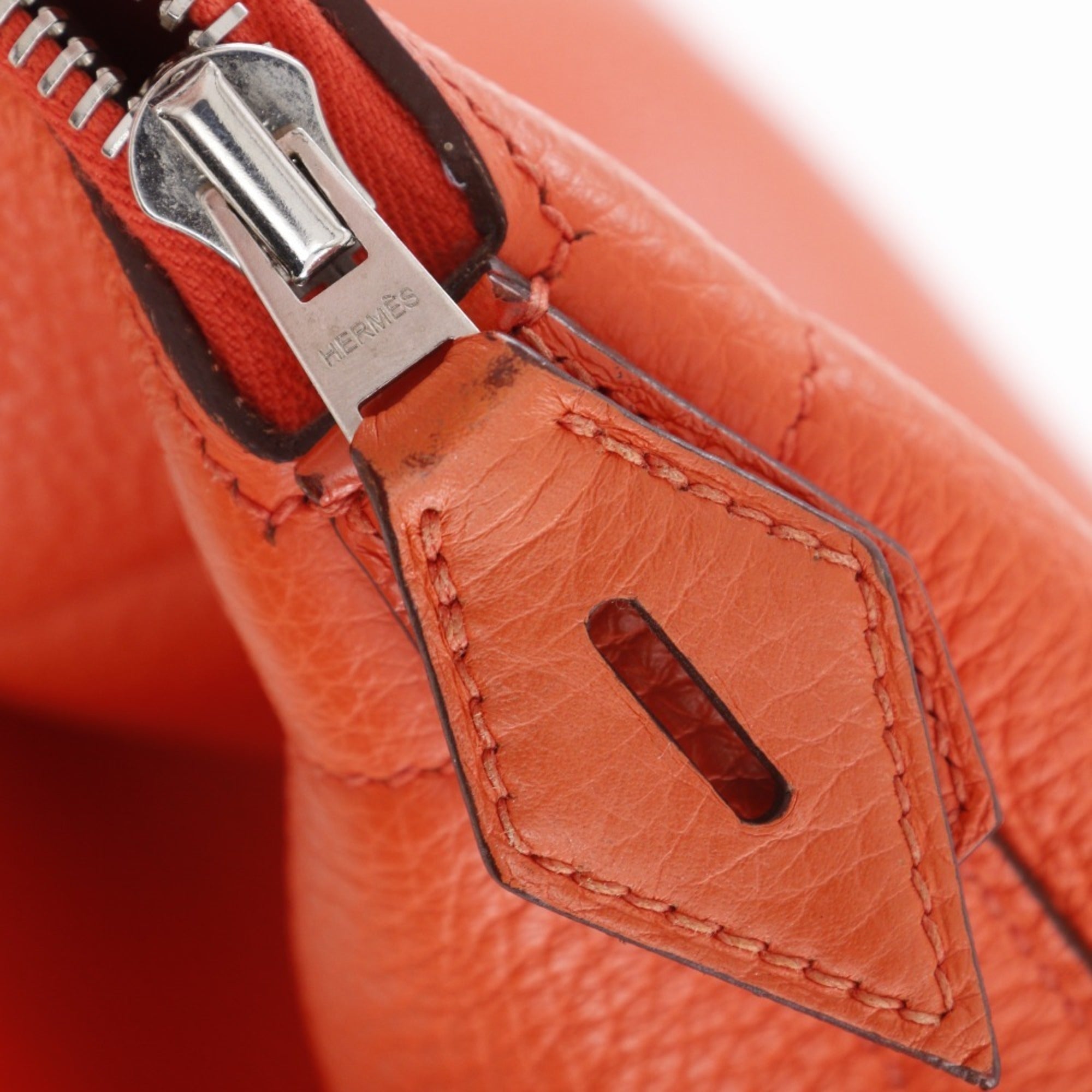 Hermes Bolide Orange Taurillon Clemence Leather Handbag (Pre-Owned)