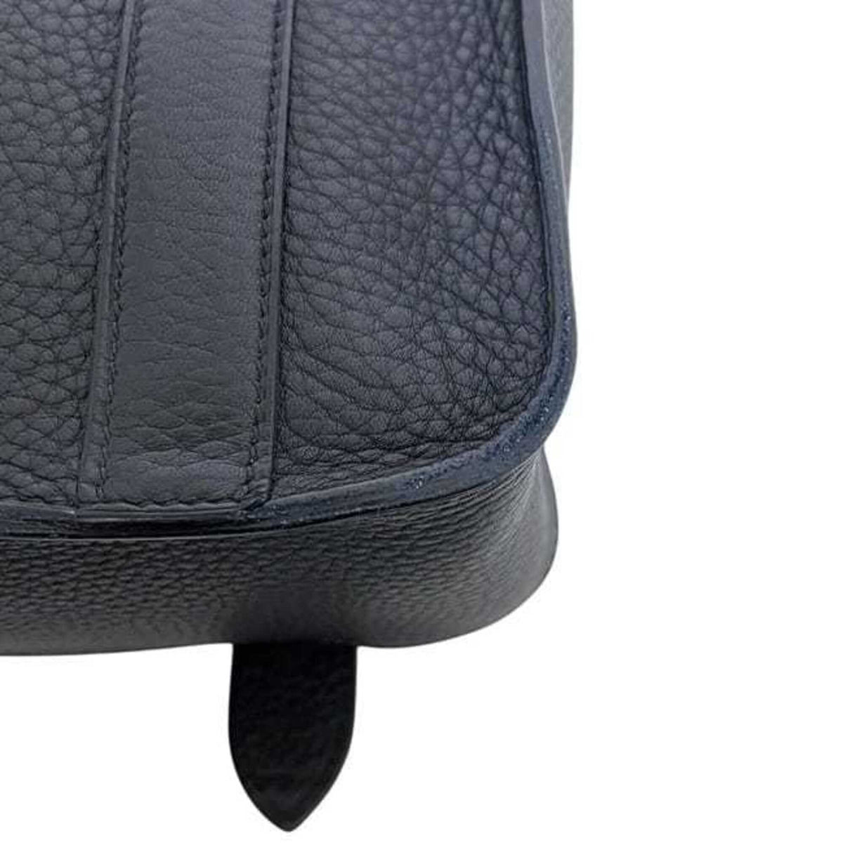 Hermes Black Dark Navy Navy Chevre Leather Leather Shoulder Bag (Pre-Owned)