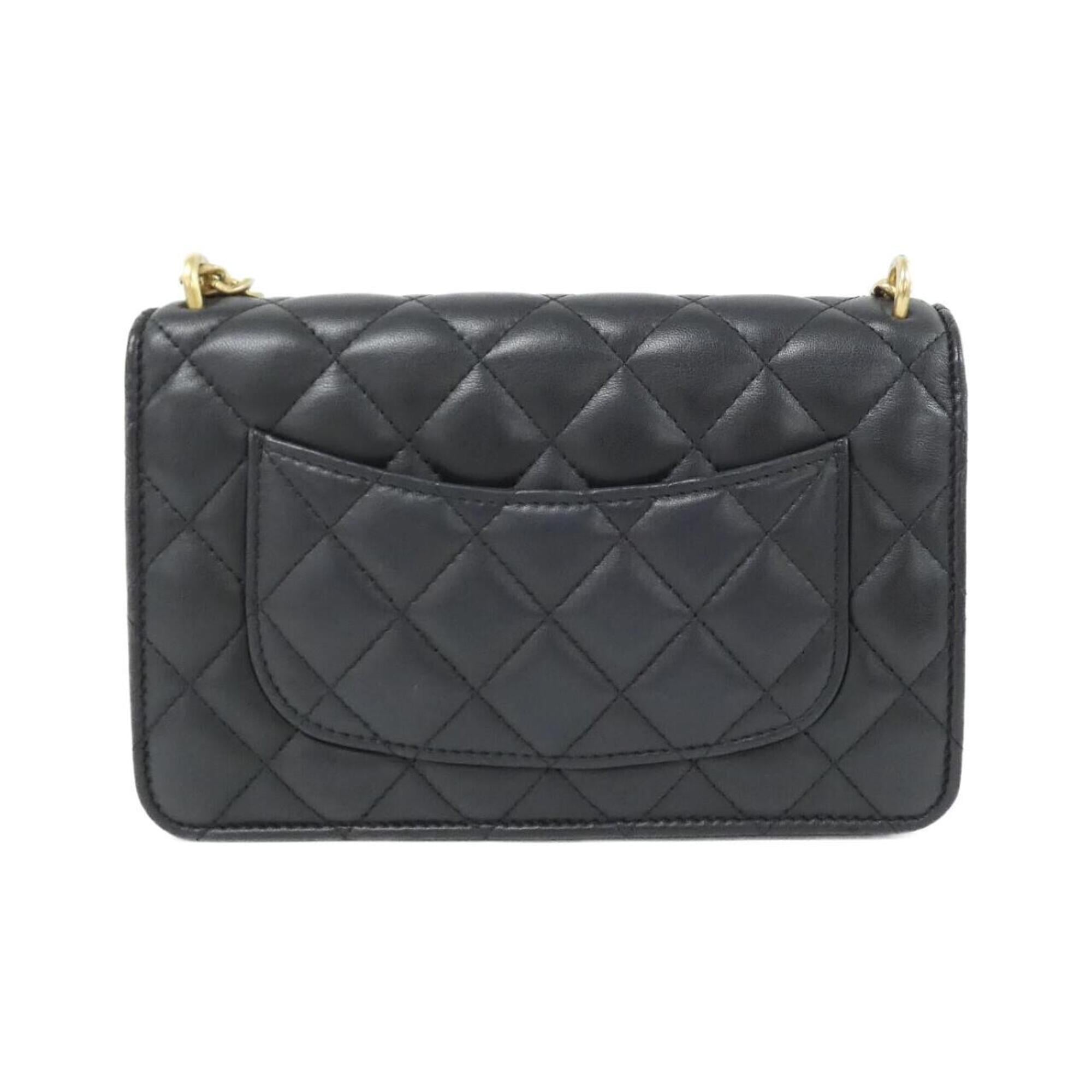 Chanel Black Leather Chain/Shoulder Wallet (Pre-Owned)