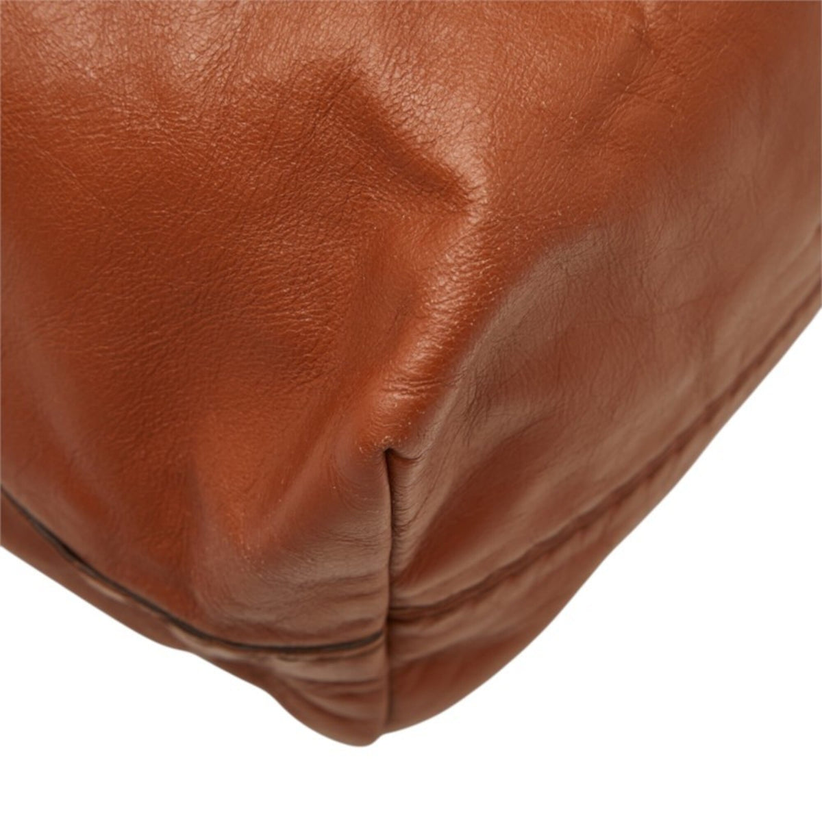 Prada Brown Leather Shoulder Bag Tote Bag (Pre-Owned)