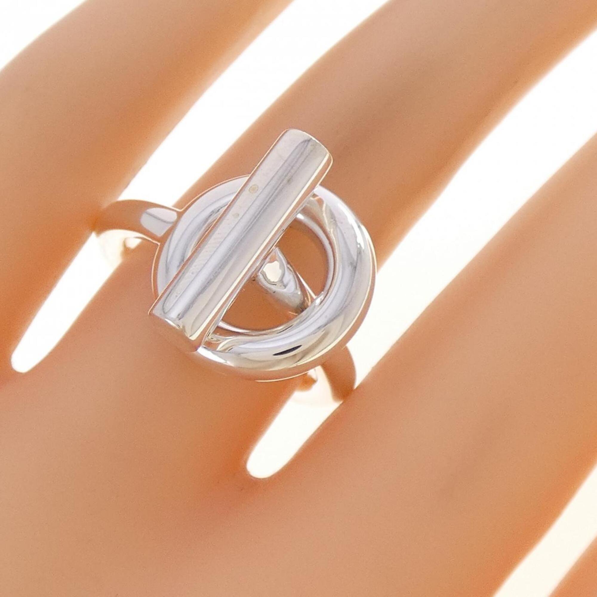 Hermes Silver 925 Band Ring (Pre-Owned)