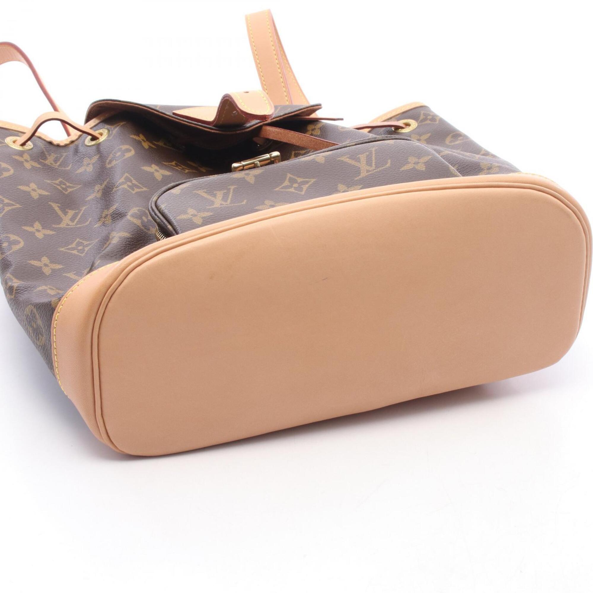 Louis Vuitton Brown Coated Canvas Leather Backpack Handbag (Pre-Owned)