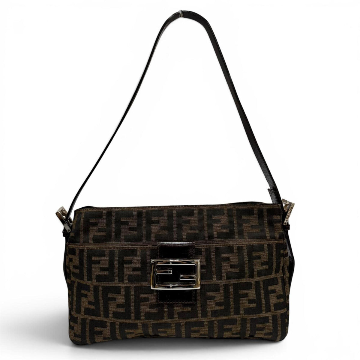 Fendi Brown Leather Shoulder Bag (Pre-Owned)