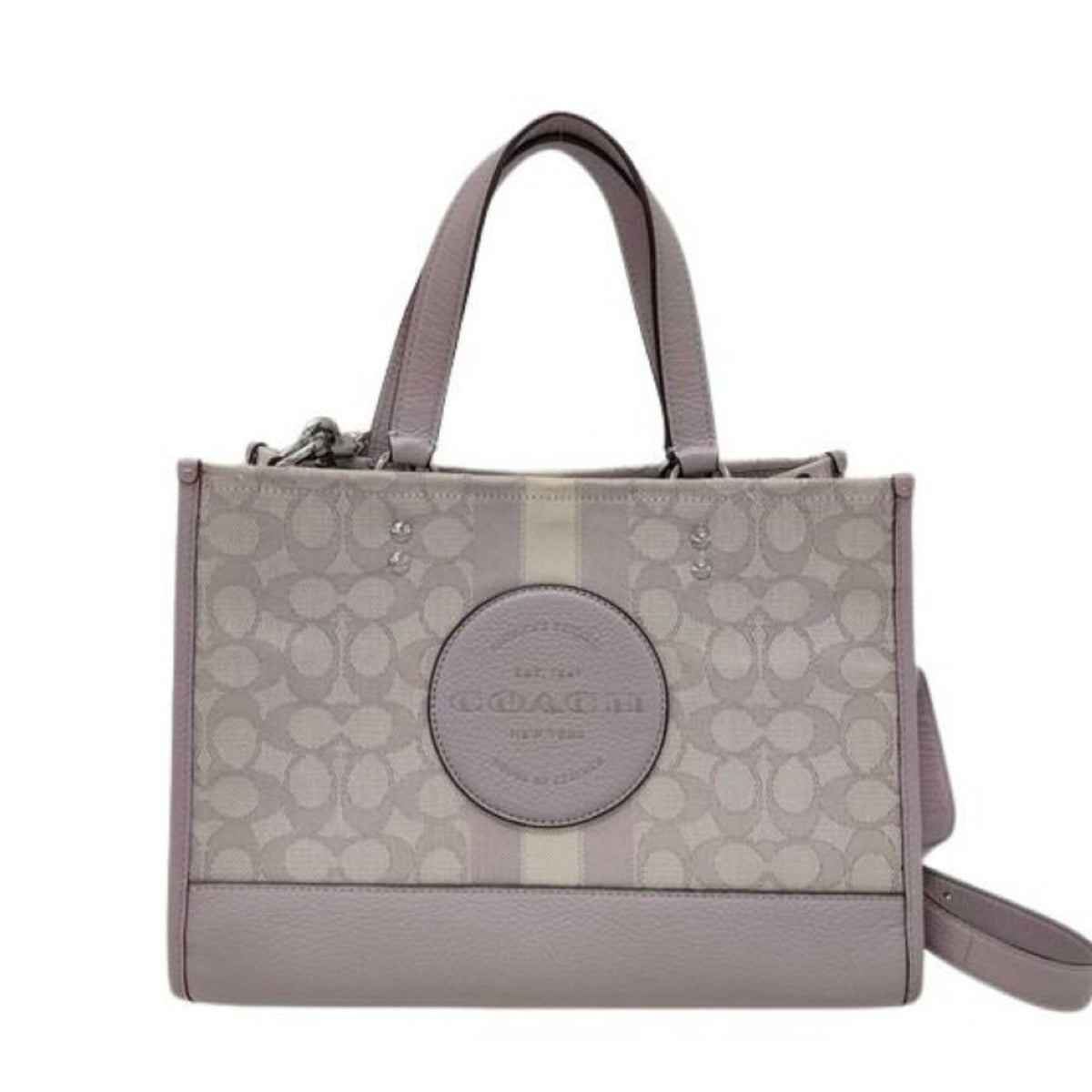 Coach Purple Canvas Leather Handbag Shoulder Bag (Pre-Owned)
