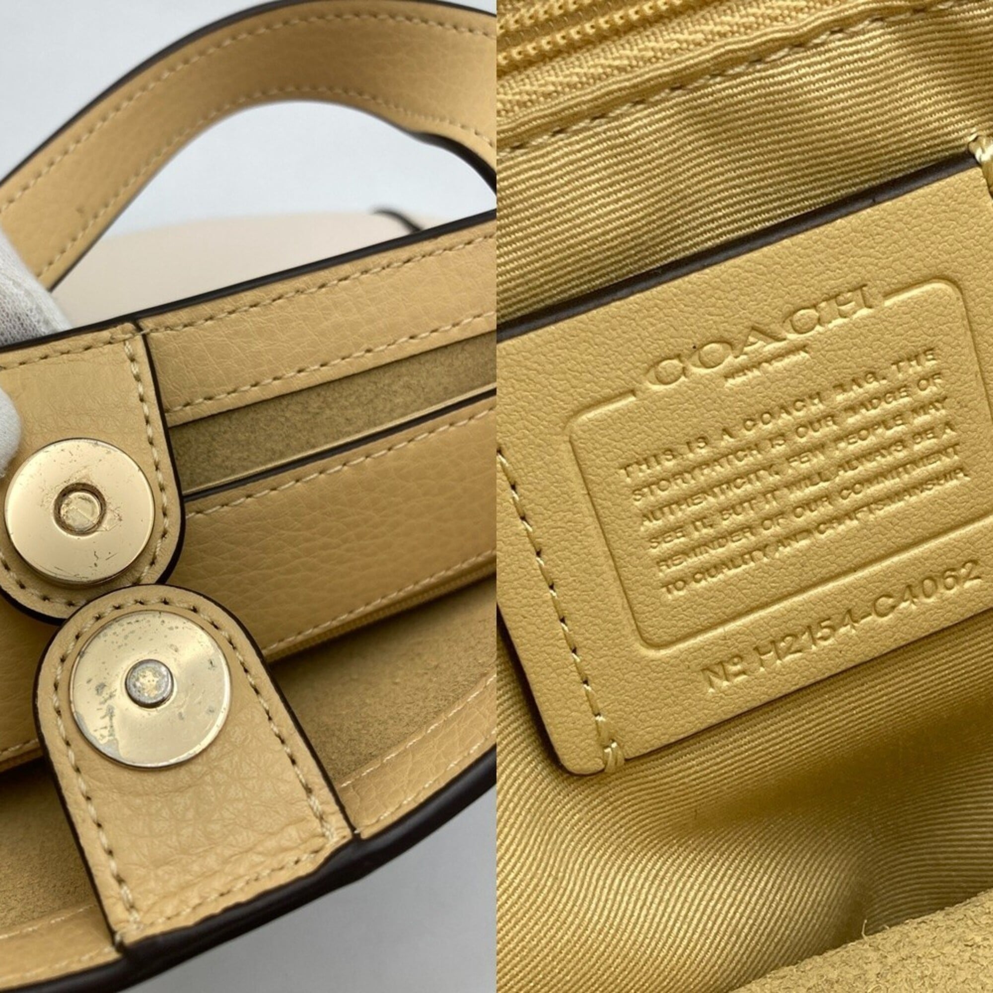 Coach Off-White Leather Tote Bag (Pre-Owned)