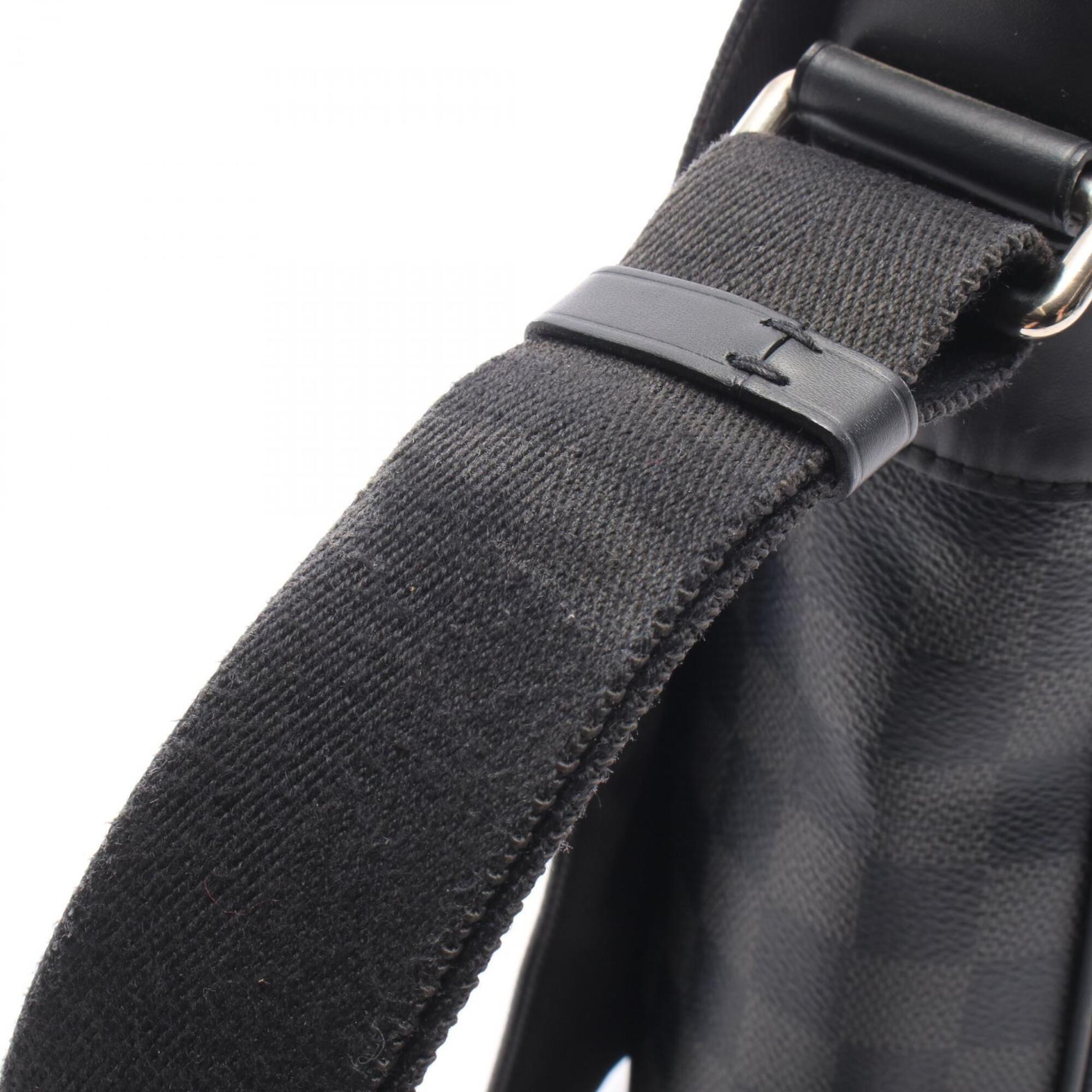 Louis Vuitton Black Coated Canvas Leather Handbag Shoulder Bag (Pre-Owned)