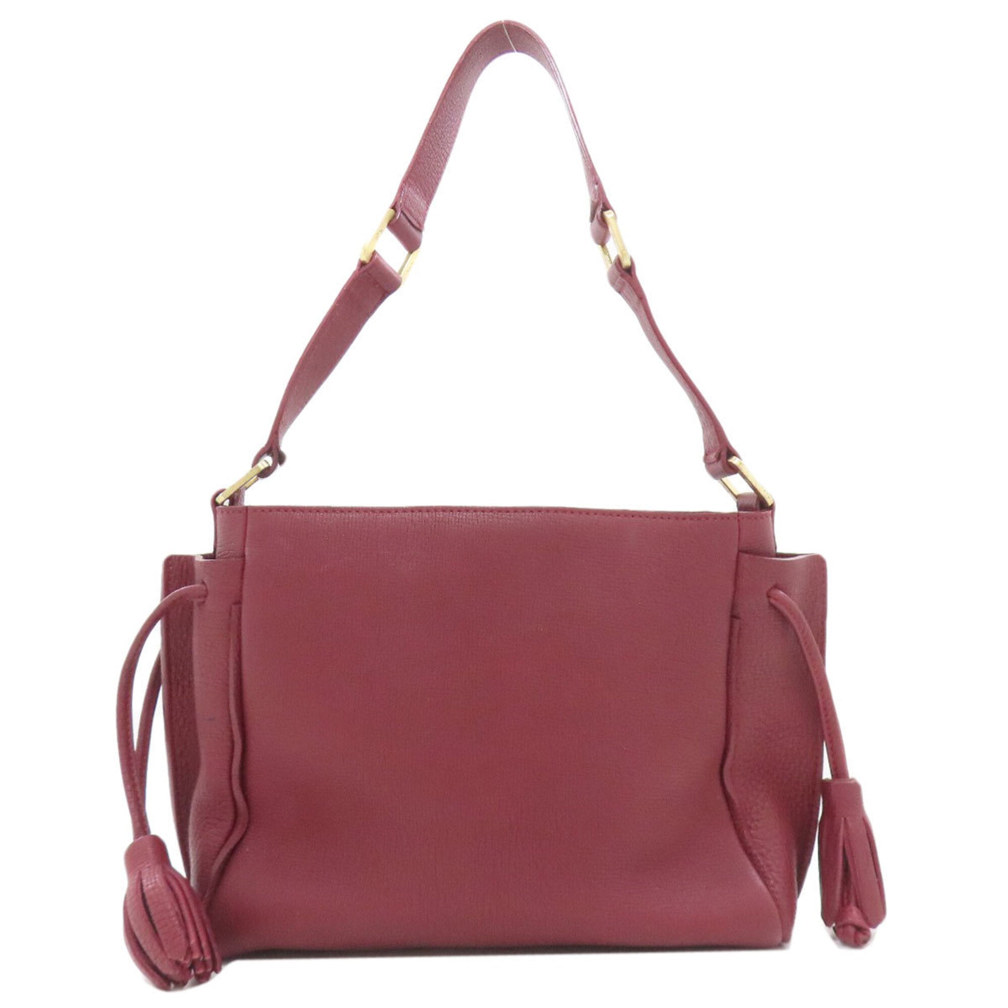 Longchamp Red Color Leather Shoulder Bag (Pre-Owned)