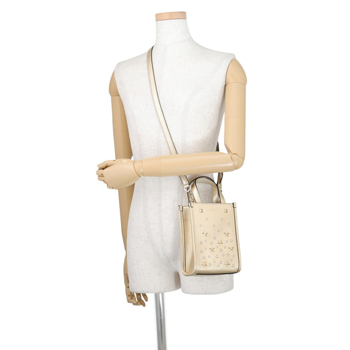 Jimmy Choo Gold Rhinestone Leather Handbag (Pre-Owned)