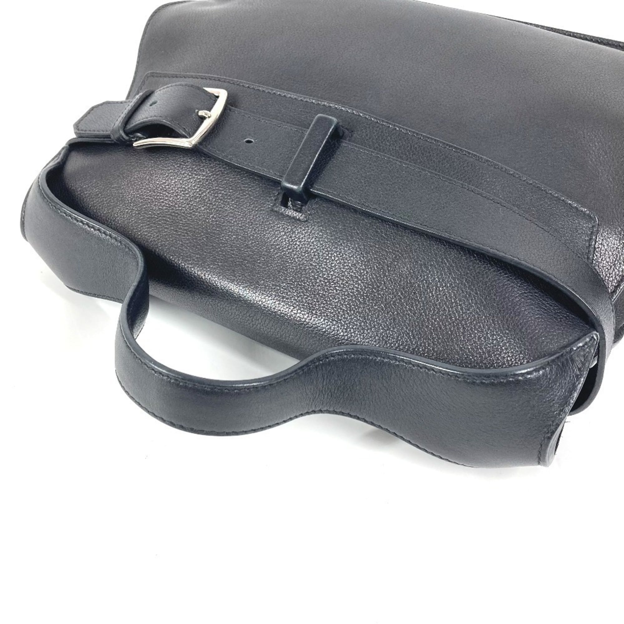 Hermes Black Leather Handbag Tote Bag (Pre-Owned)