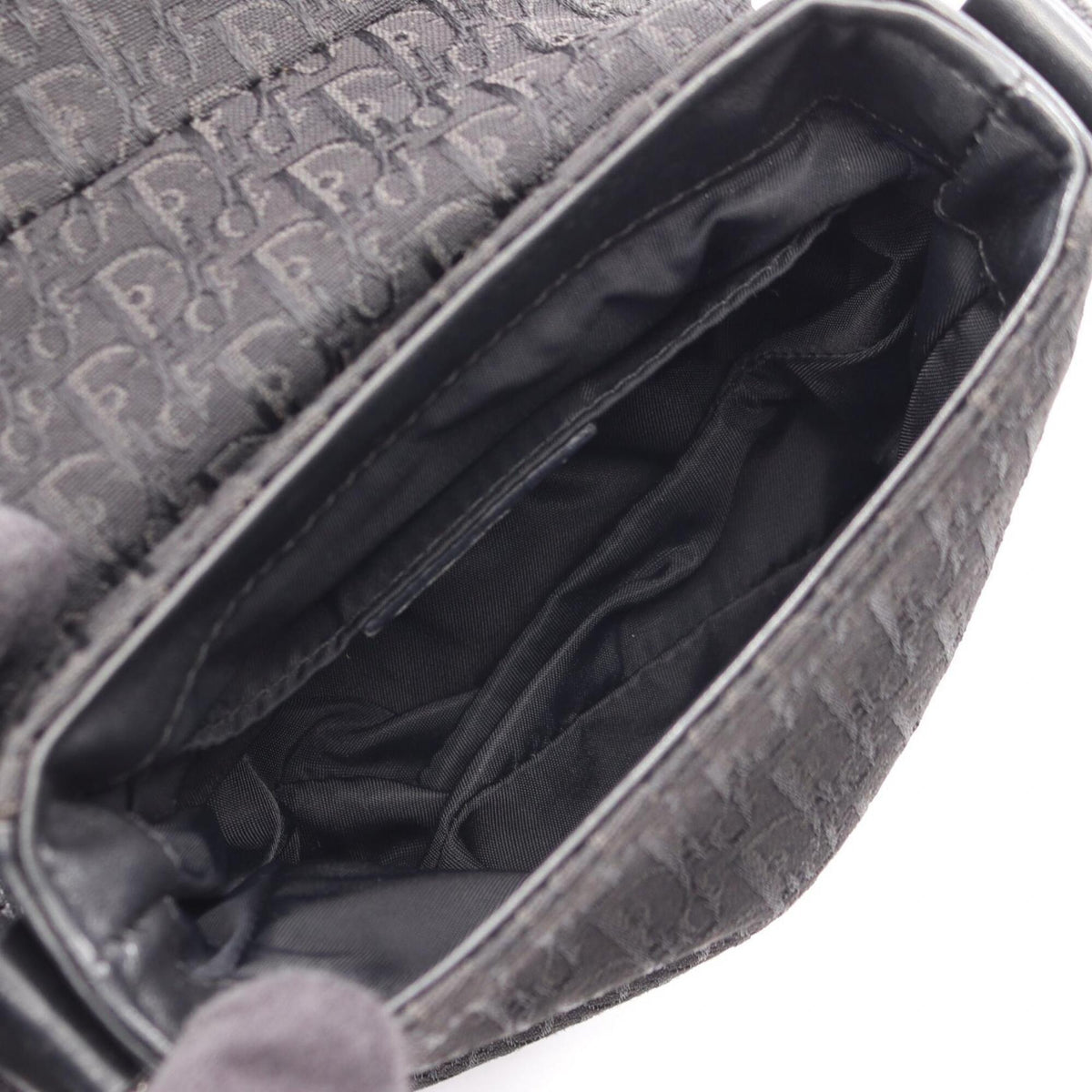 Christian Dior Black Canvas Leather Handbag Shoulder Bag (Pre-Owned)