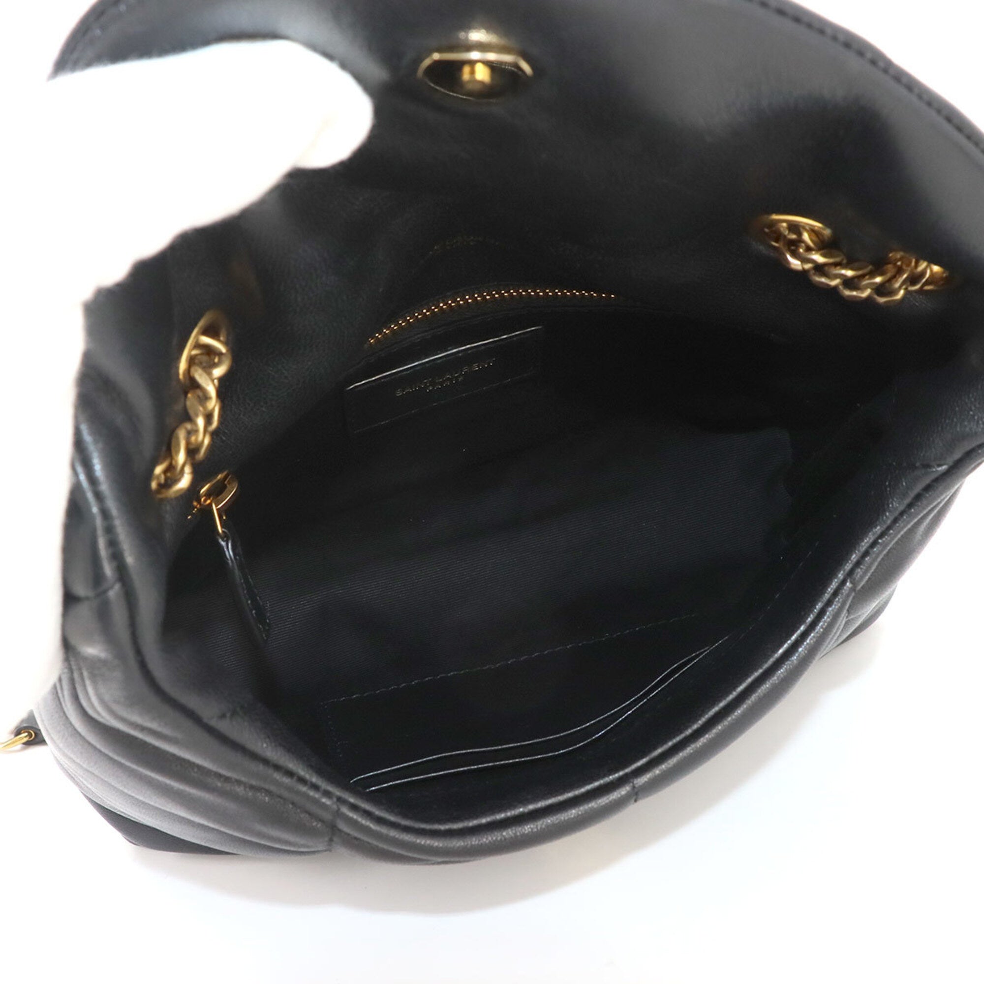 Saint Laurent Black Leather Handbag Shoulder Bag (Pre-Owned)