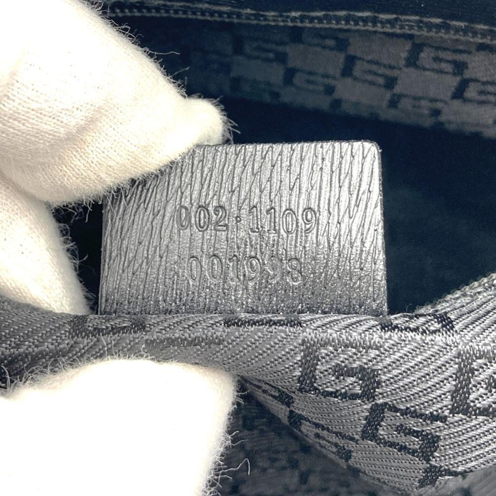 Gucci Black Canvas Leather Tote Bag (Pre-Owned)