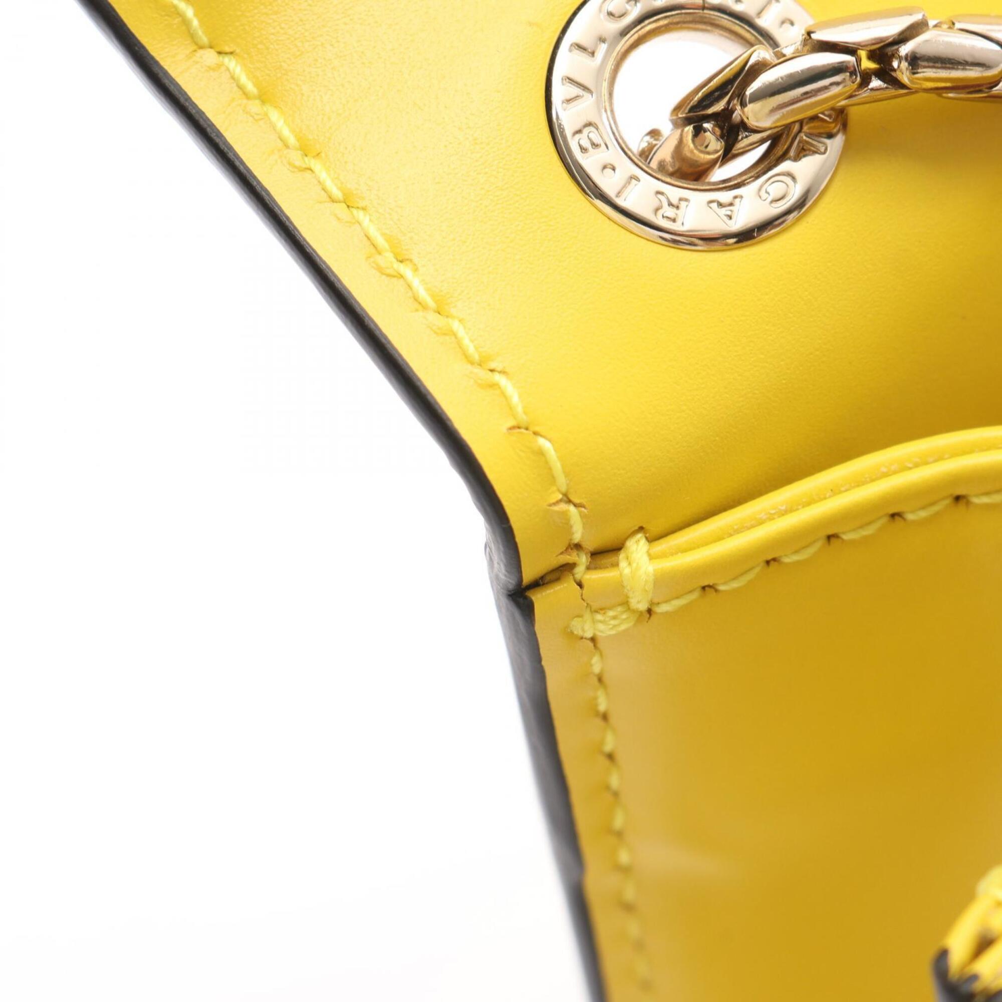 Bvlgari Yellow Leather Handbag Shoulder Bag (Pre-Owned)