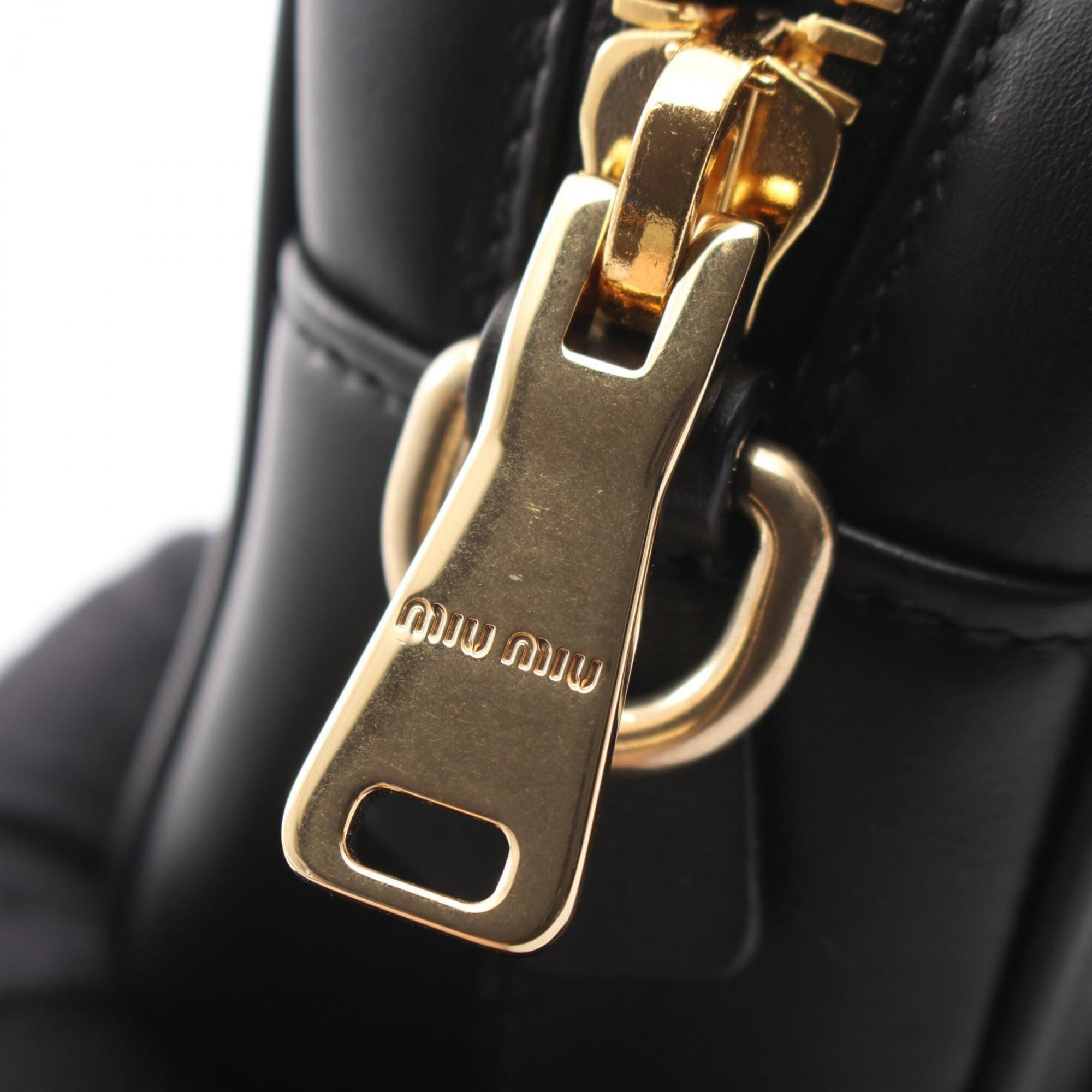 Miu Miu Black Leather Handbag Shoulder Bag (Pre-Owned)