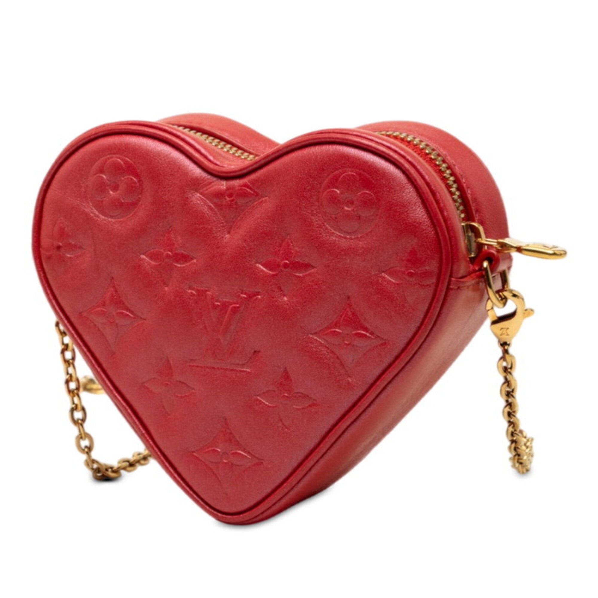 Louis Vuitton Red Color Leather Shoulder Bag (Pre-Owned)