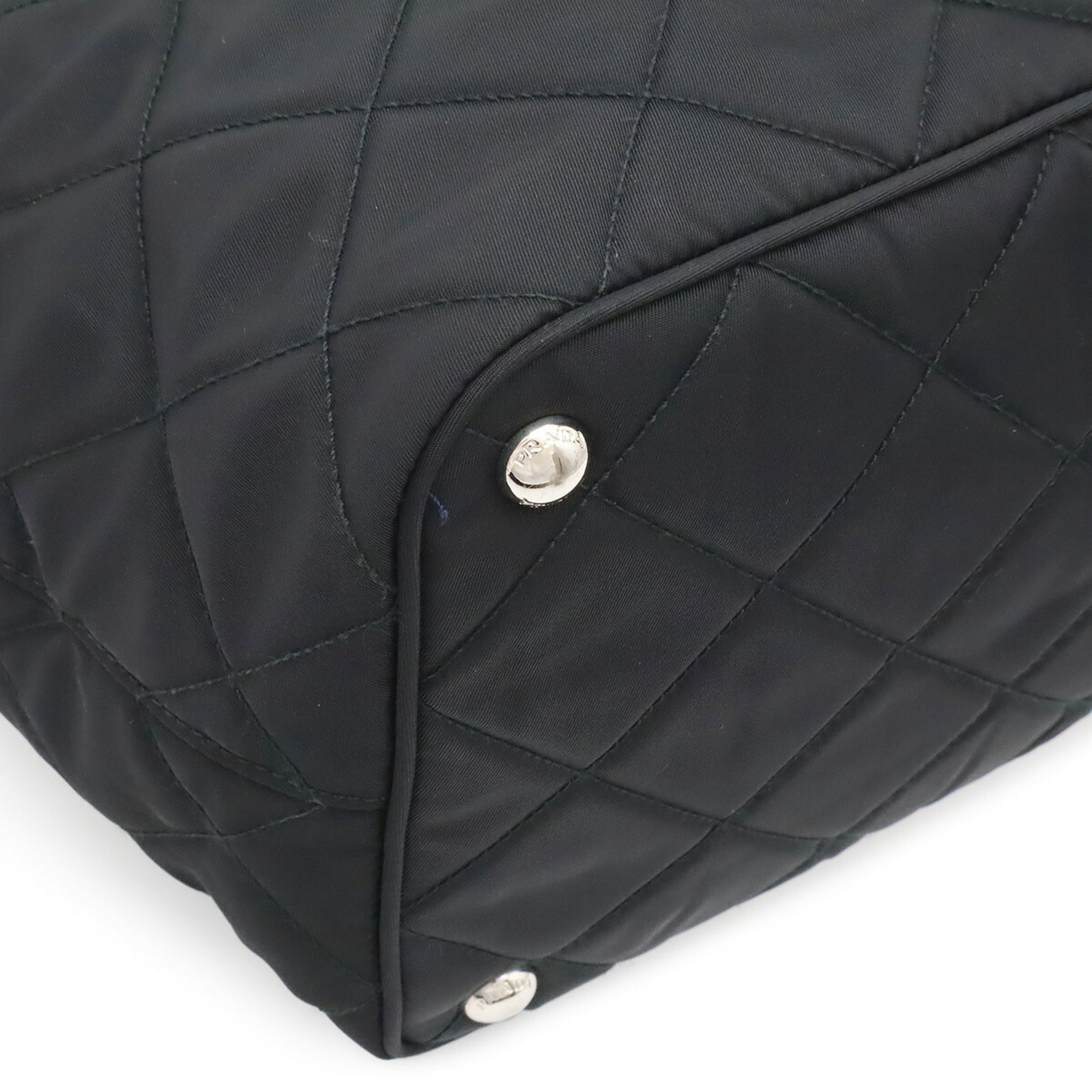 Prada Black Nero Nylon Leather Shoulder Bag (Pre-Owned)