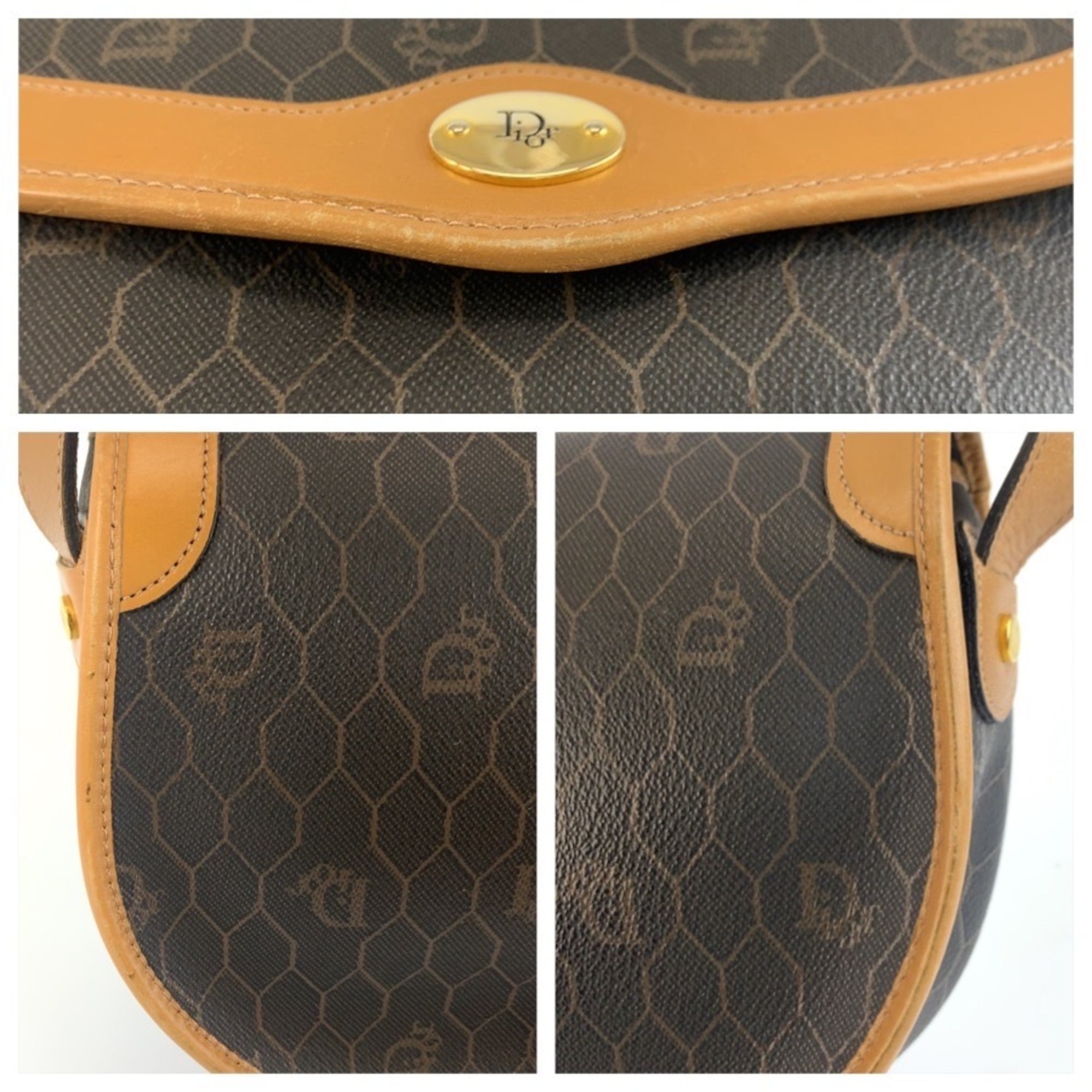 Christian Dior Brown Pvc Leather Pochette Shoulder Bag (Pre-Owned)