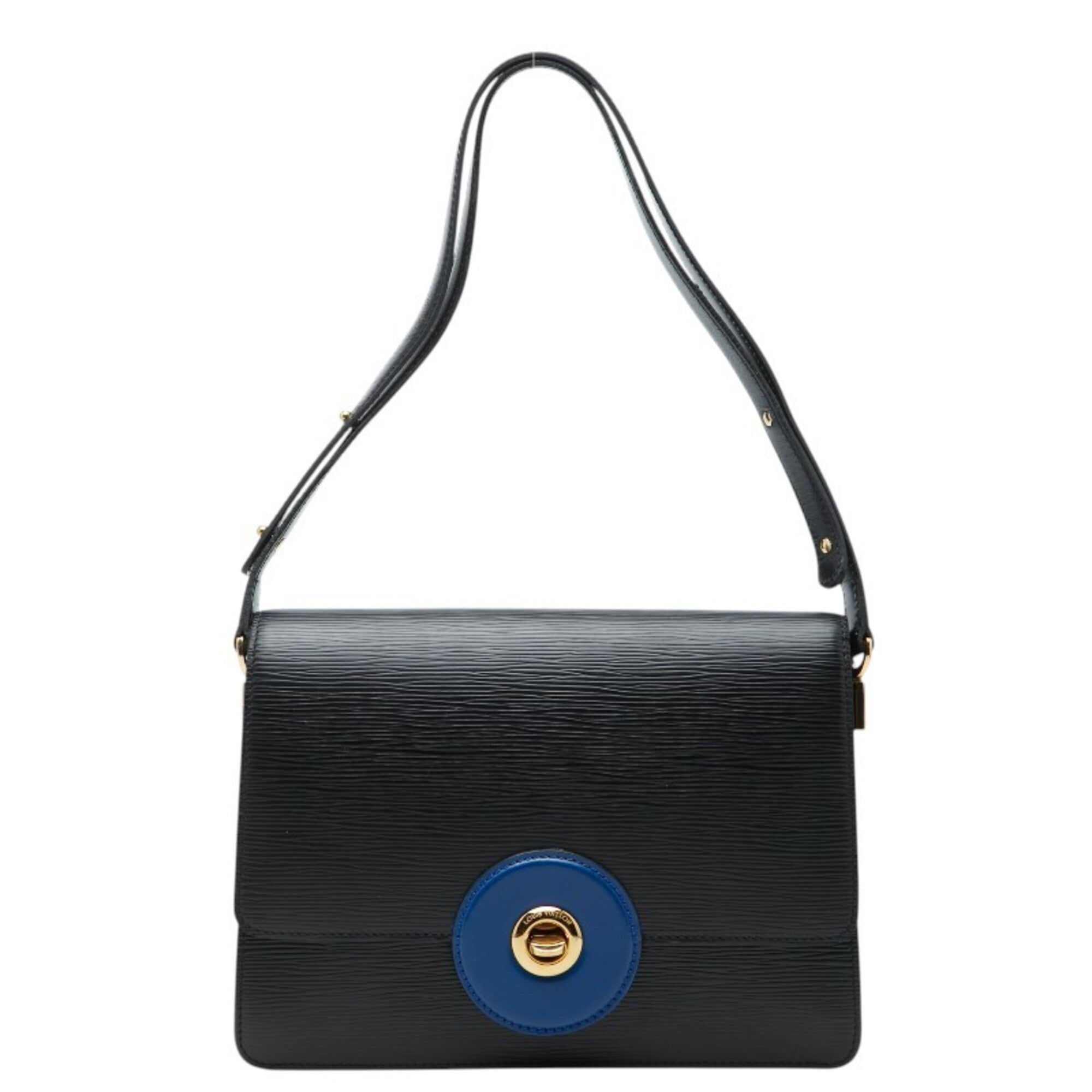 Louis Vuitton Black Blue Noir Leather Shoulder Bag (Pre-Owned)