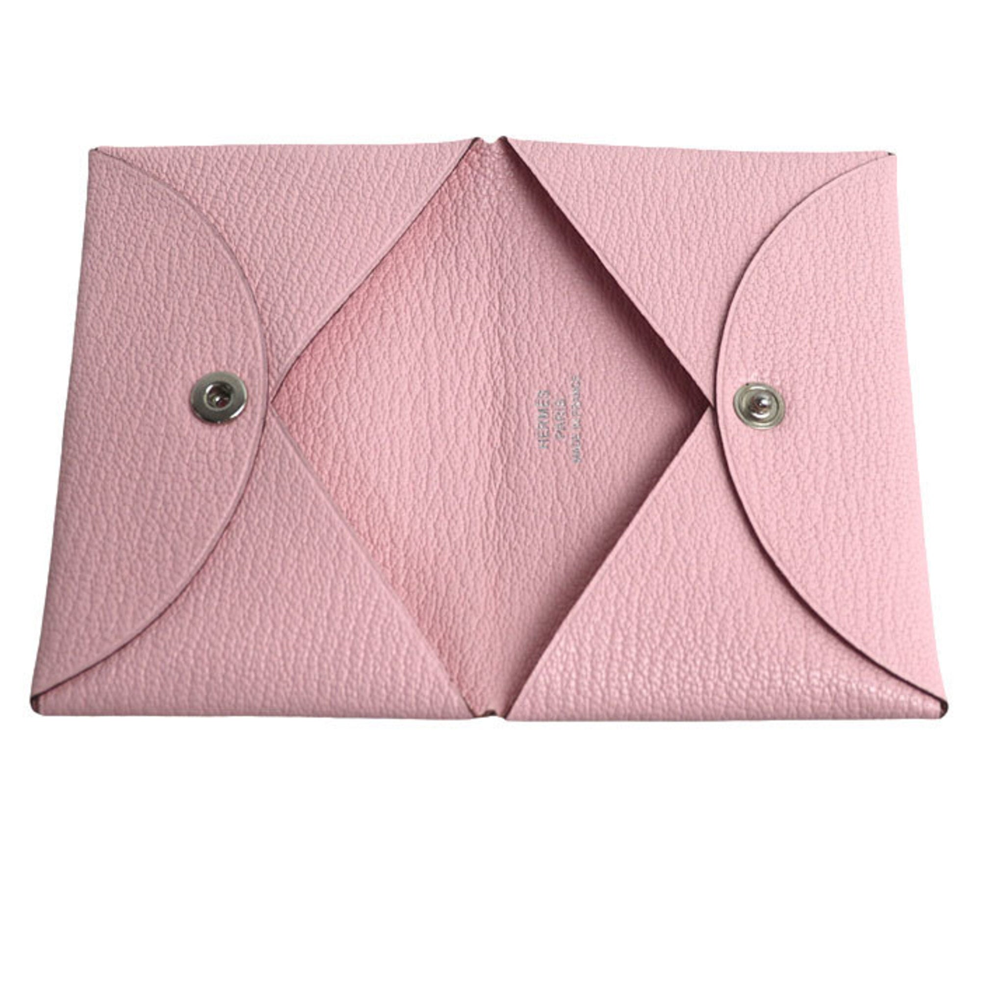 Hermes Pink Chevre Leather Coin Purse/Coin Case (Pre-Owned)