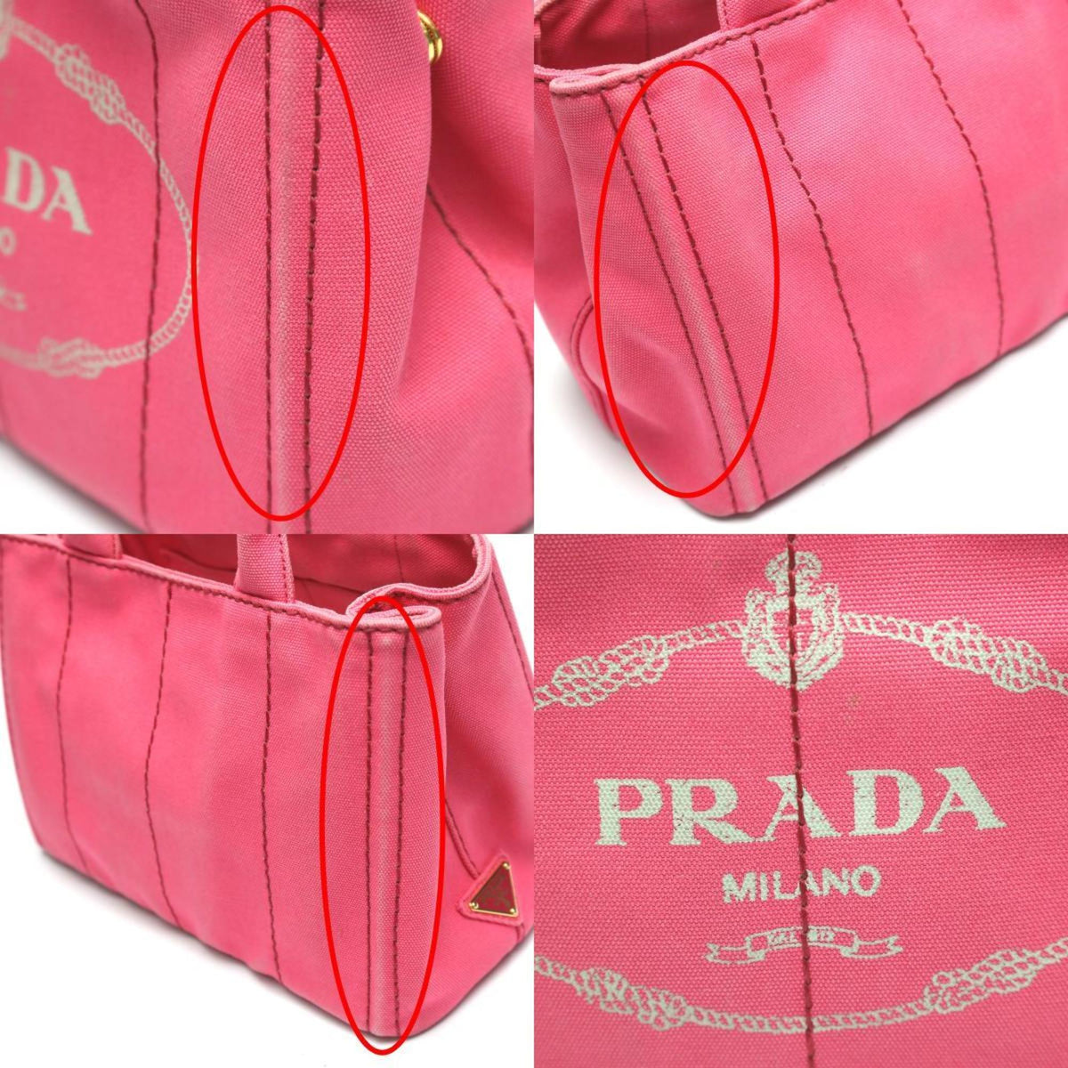 Prada Pink Canvas Tote Bag (Pre-Owned)