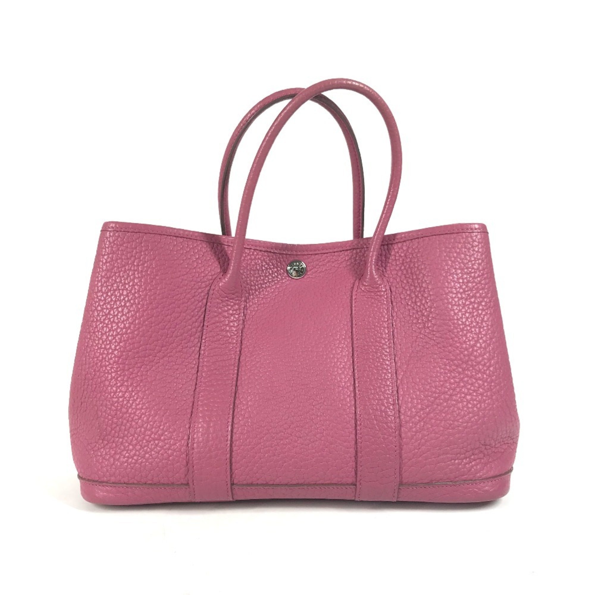 Hermes Garden Purple Tosca Negonda Leather Handbag Tote Bag (Pre-Owned)