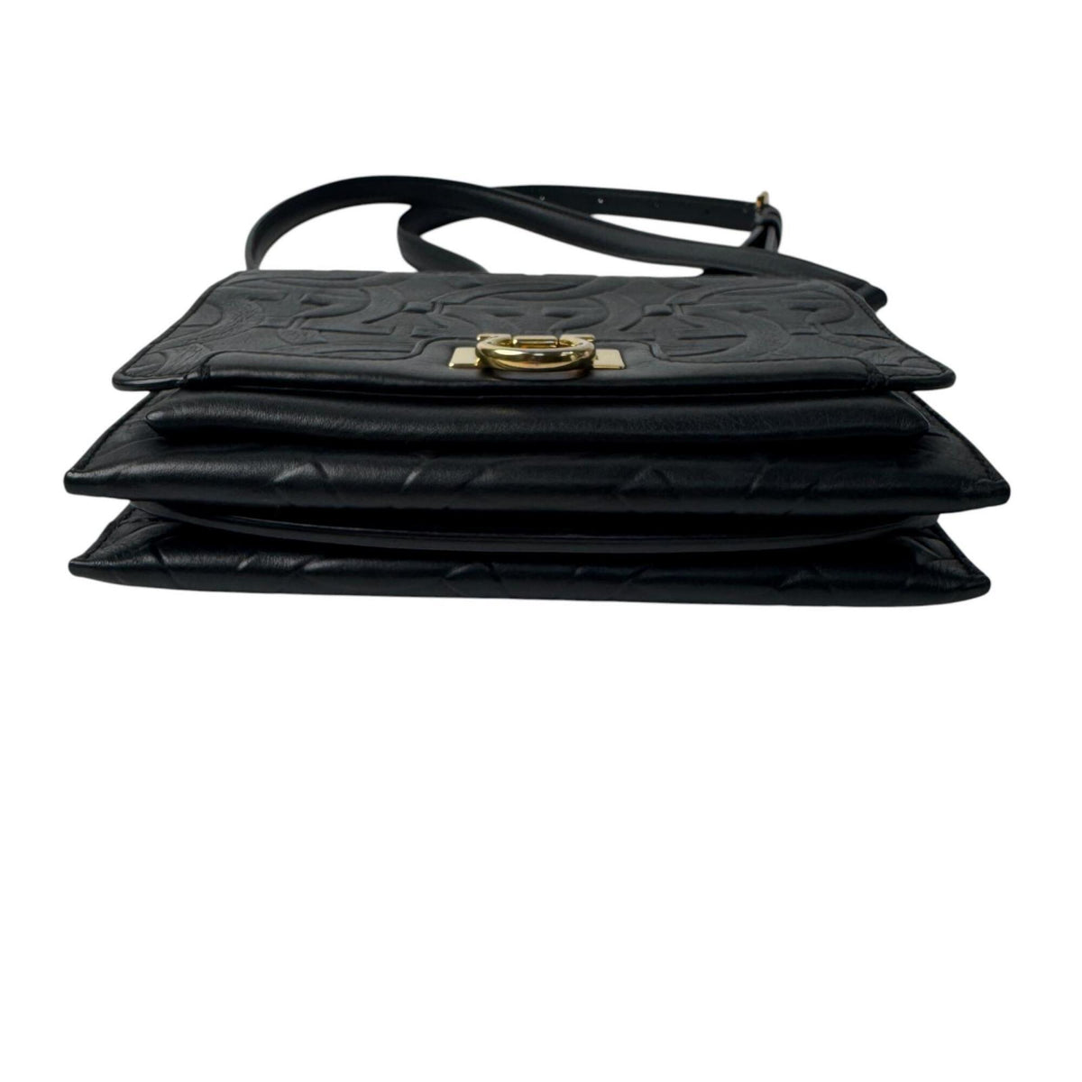 Salvatore Ferragamo Black Leather Shoulder Bag (Pre-Owned)