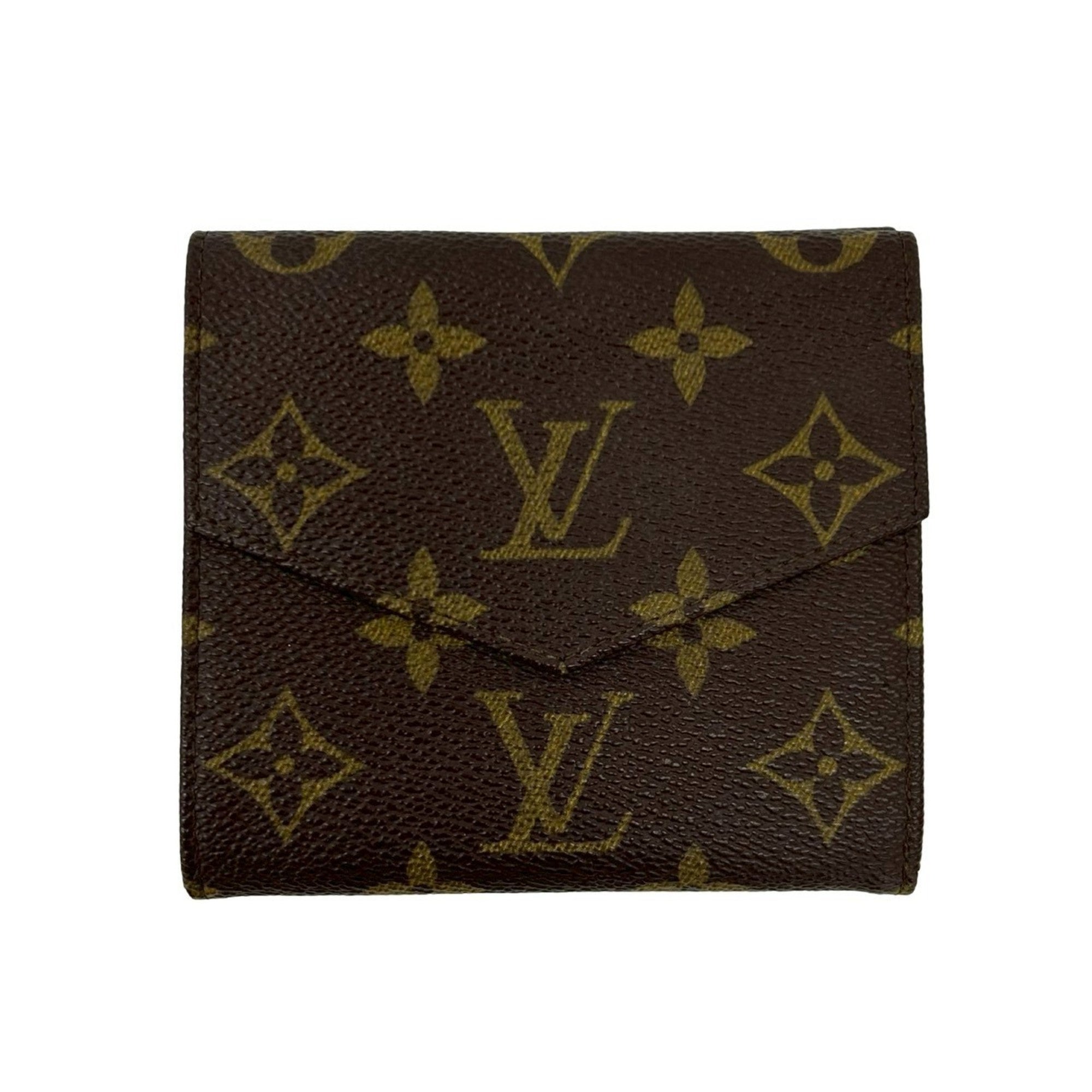 Louis Vuitton Brown Leather Pvc Wallet (Tri-Fold) (Pre-Owned)
