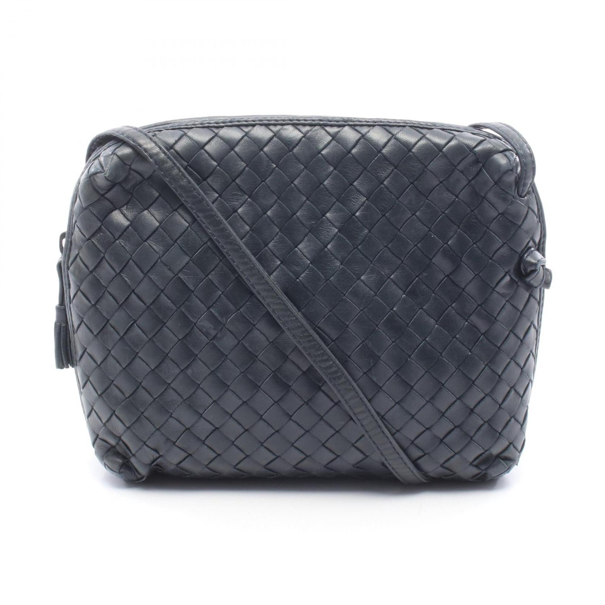 Bottega Veneta Navy Intrecciato Handbag Shoulder Bag (Pre-Owned)