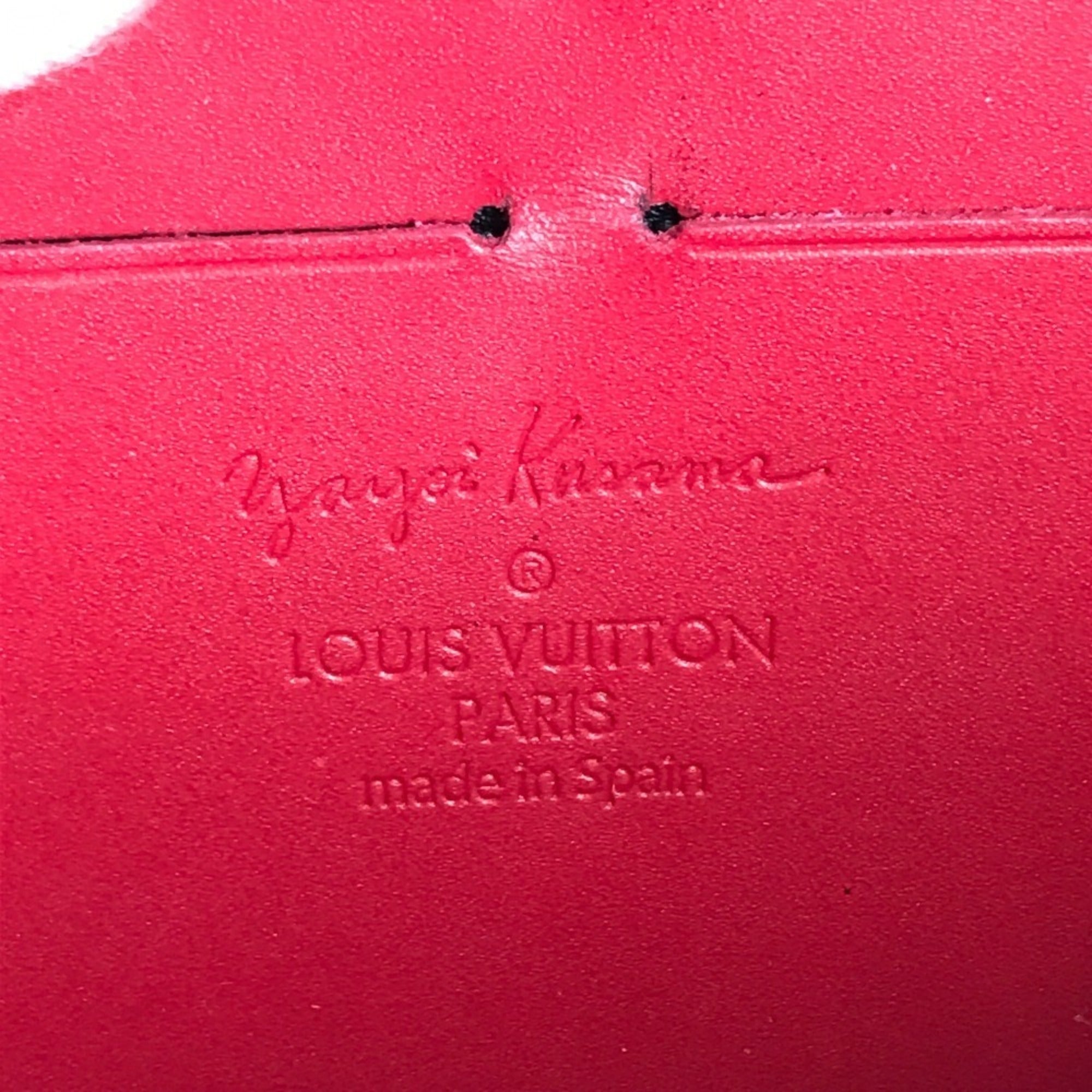 Louis Vuitton Red Color White Patent Leather Long Wallet (Bi-Fold) (Pre-Owned)