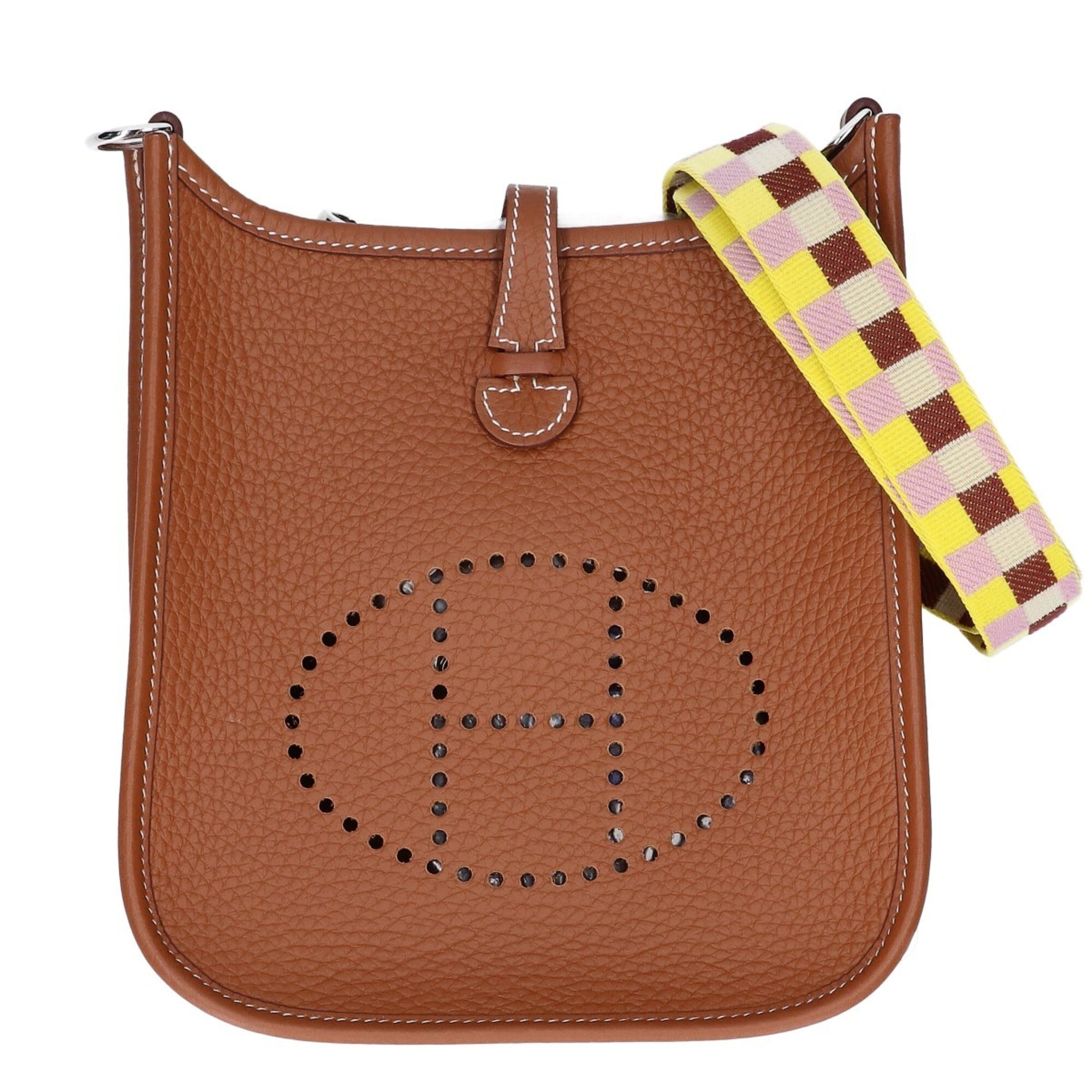 Hermes Gold Taurillon Clemence Leather Shoulder Bag (Pre-Owned)
