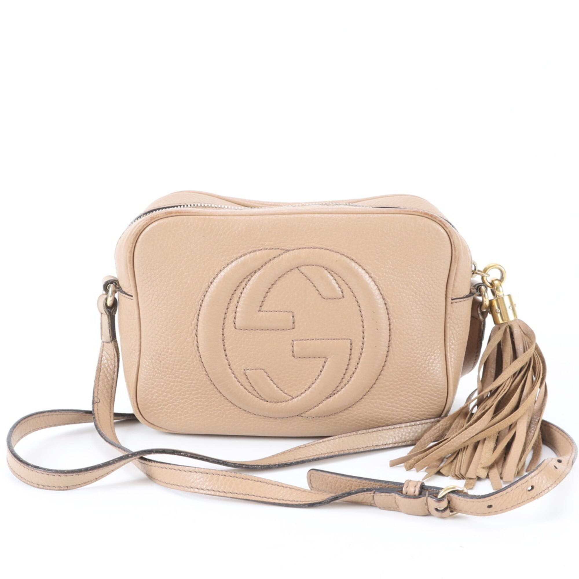 Gucci Soho Beige Leather Shoulder Bag (Pre-Owned)
