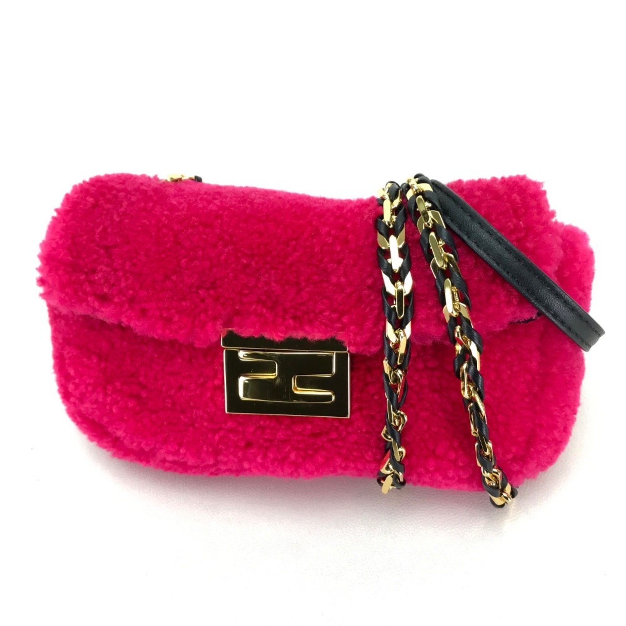 Fendi Pink Leather Pochette Shoulder Bag (Pre-Owned)