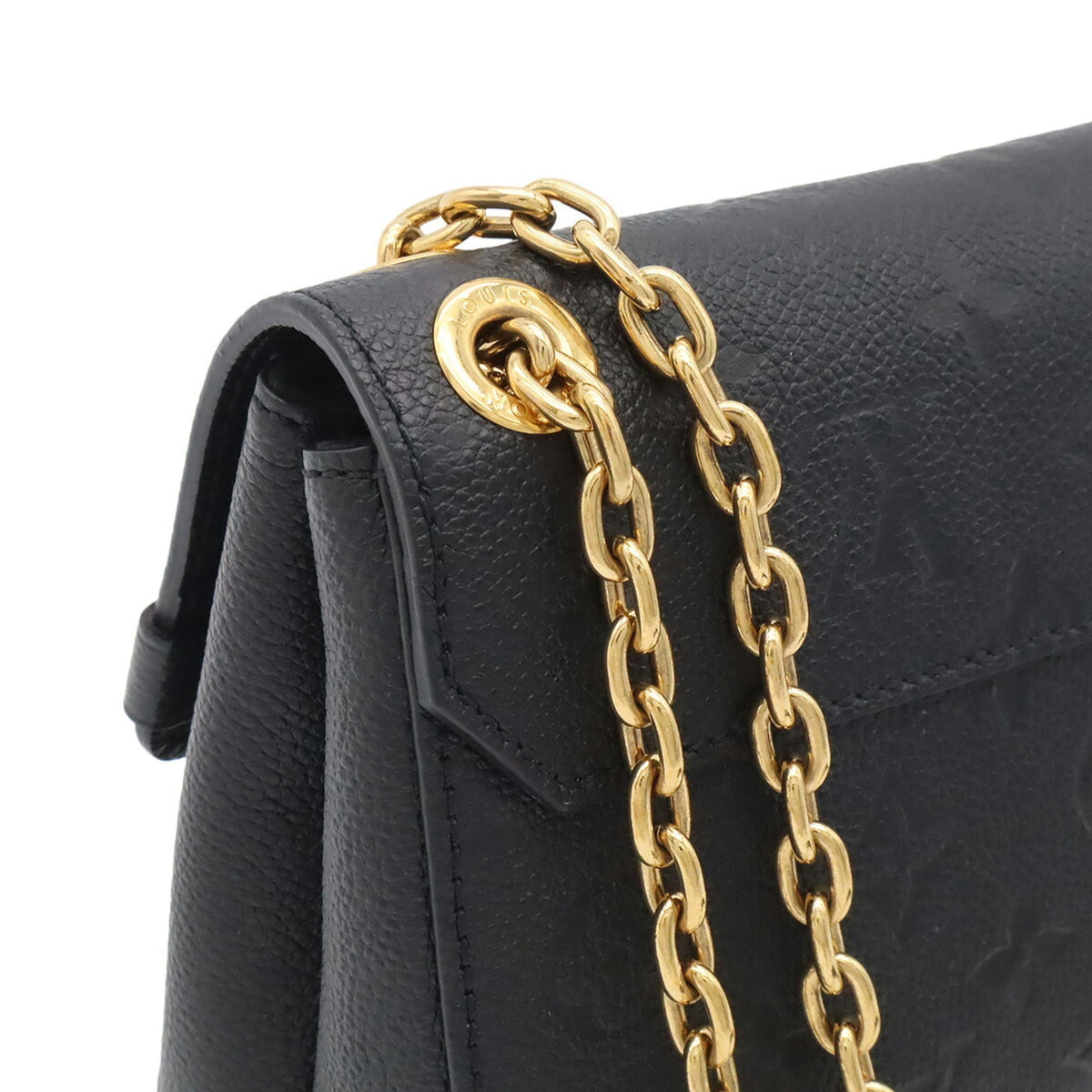 Louis Vuitton Noir Leather Shoulder Bag (Pre-Owned)