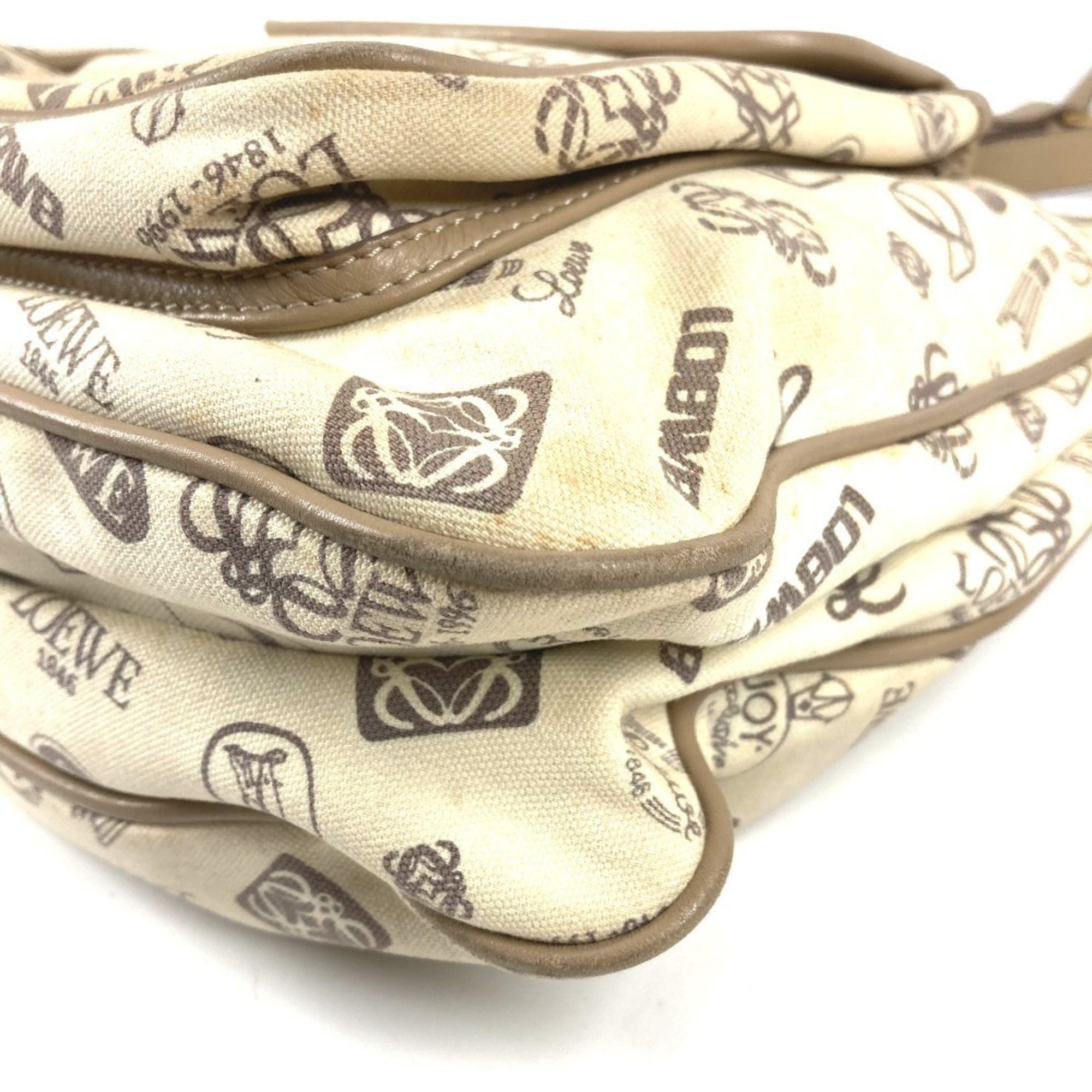 Loewe Beige Multi-Color Leather Canvas Pochette Shoulder Bag (Pre-Owned)