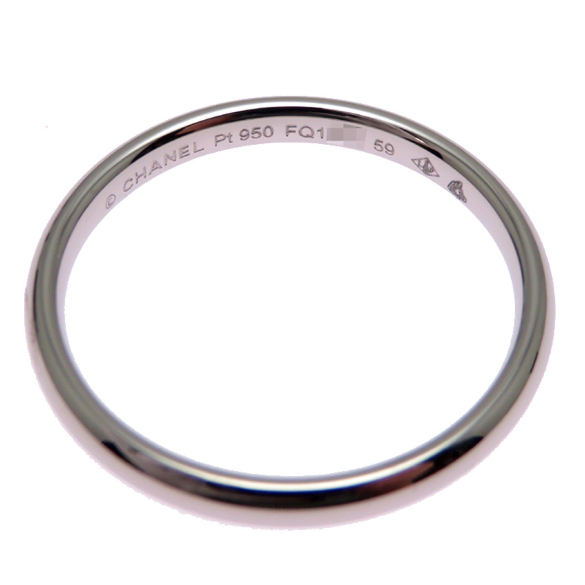 Chanel Platinum 950 Band Ring (Pre-Owned)