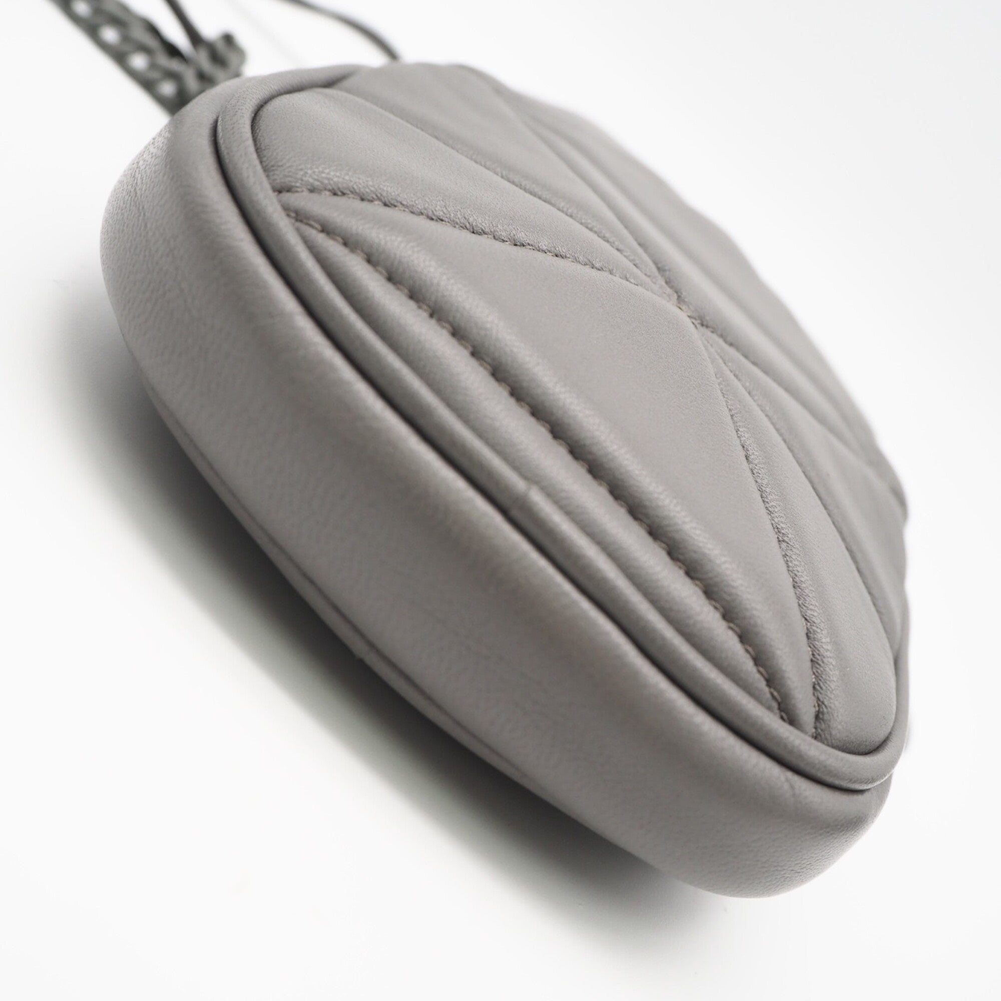 Prada Gray Leather Shoulder Bag (Pre-Owned)