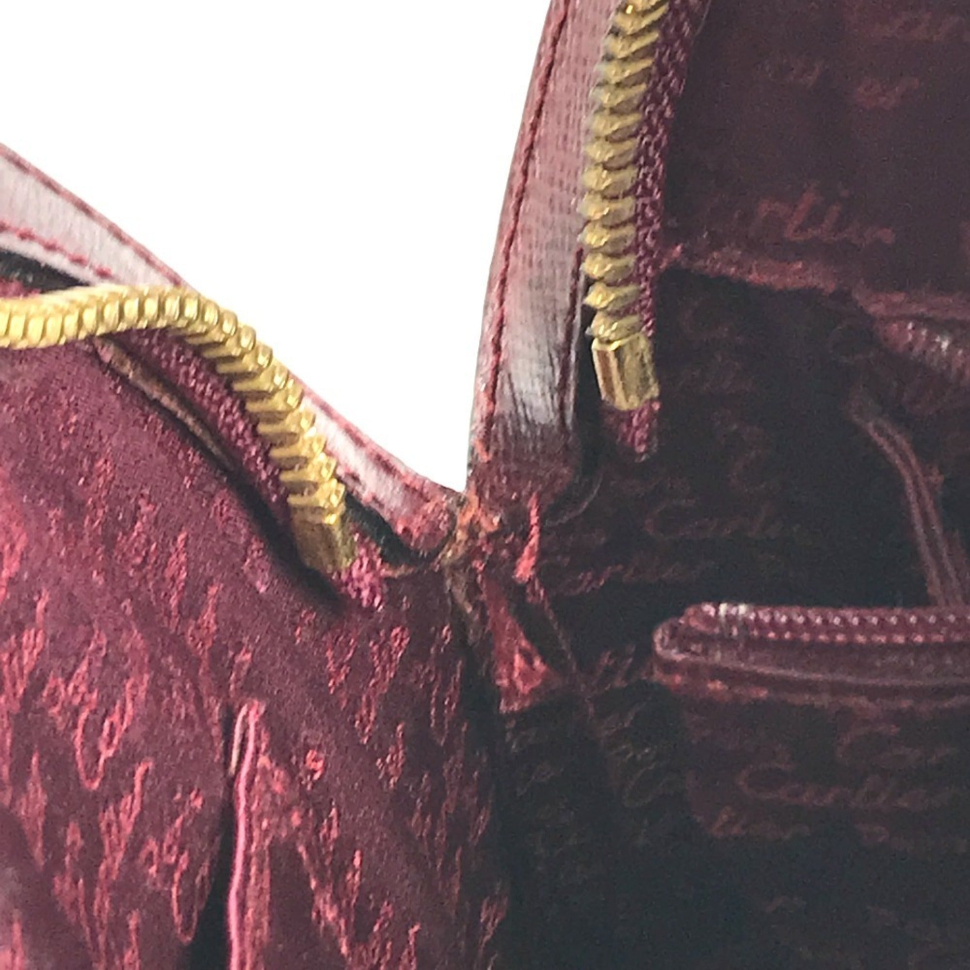 Cartier Bordeaux Leather Handbag Shoulder Bag Tote Bag (Pre-Owned)
