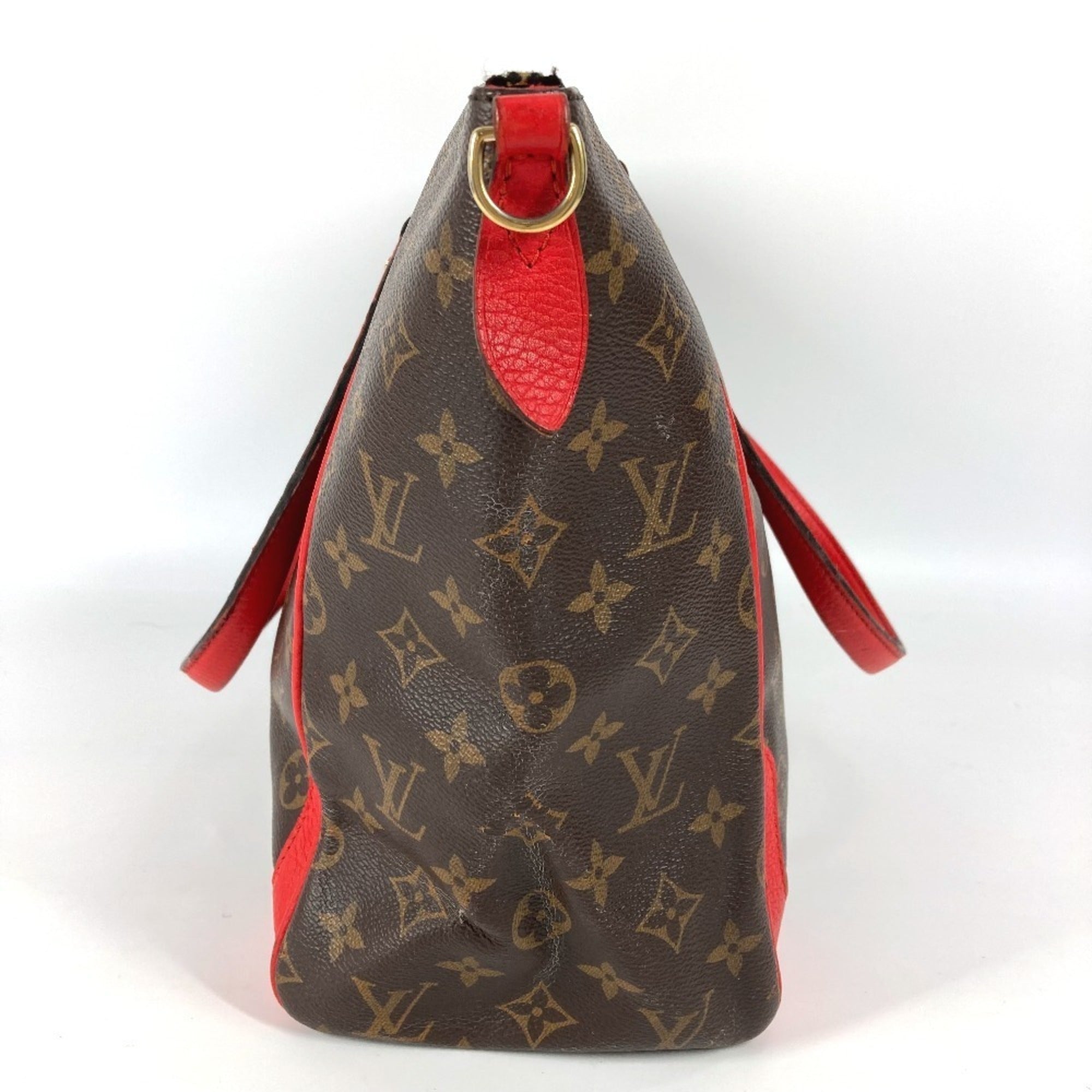 Louis Vuitton Brown Red Color Monogram Shoulder Bag (Pre-Owned)