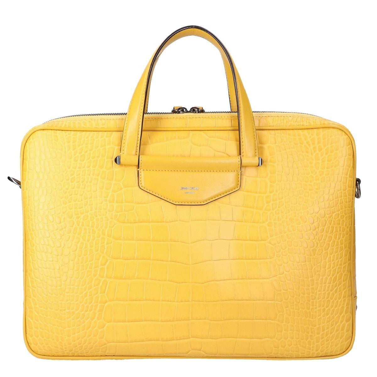 Jimmy Choo Gunmetal Leather Briefcase (Pre-Owned)