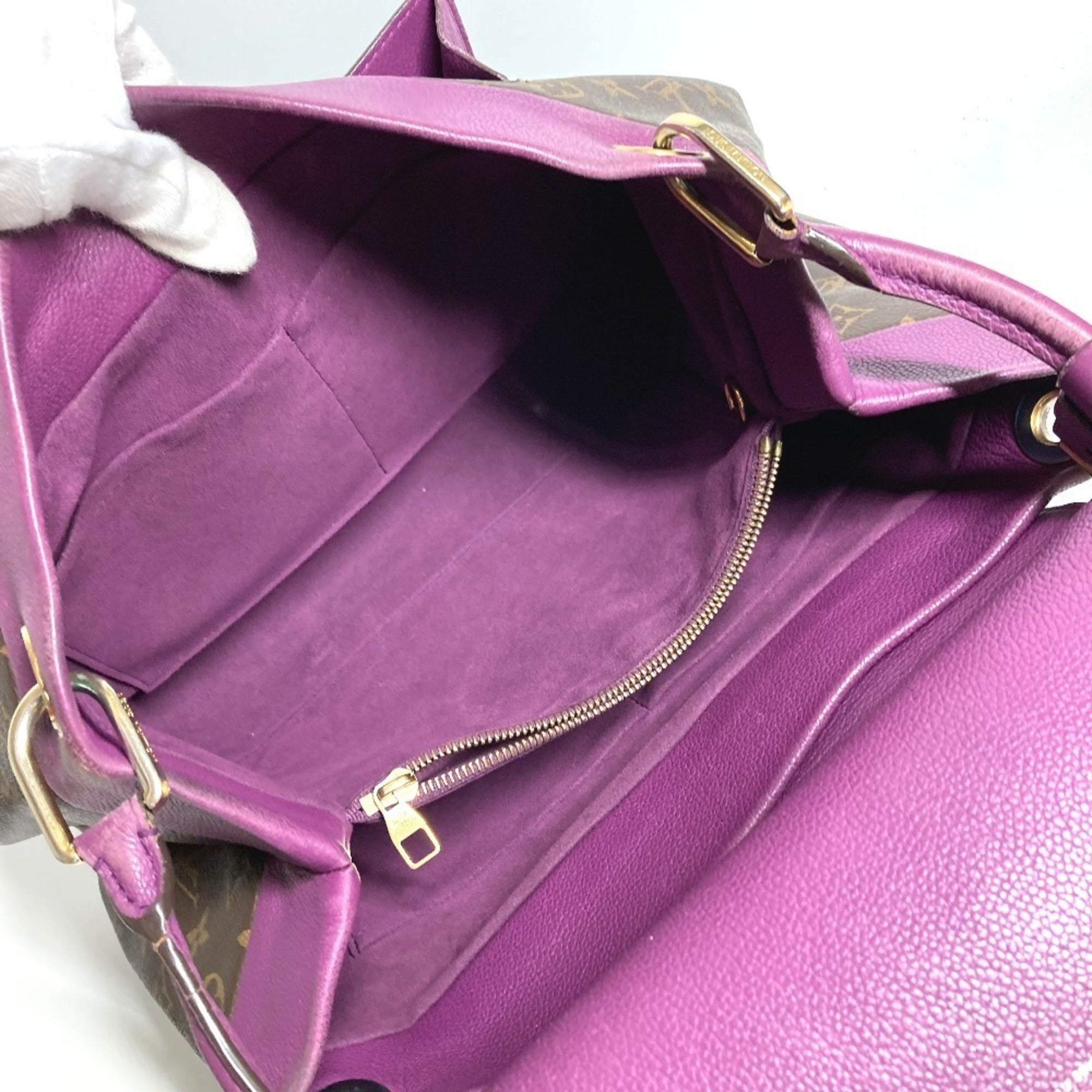 Louis Vuitton Aurore Brown Monogram Purple Monogram Olympe Canvas Shoulder Bag Tote Bag (Pre-Owned)