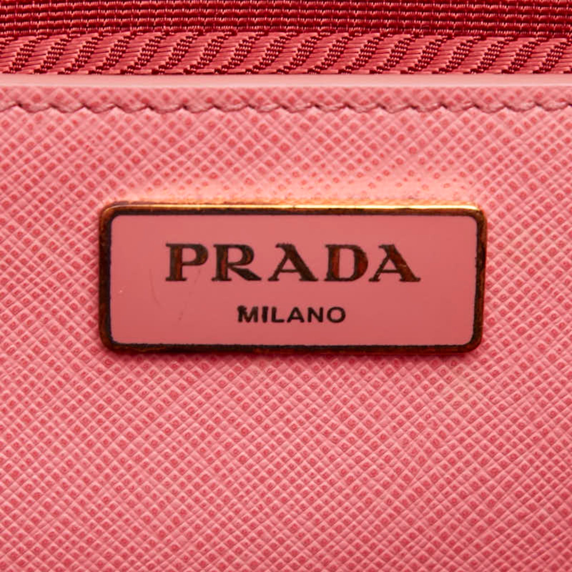 Prada Pink Leather Handbag Shoulder Bag (Pre-Owned)