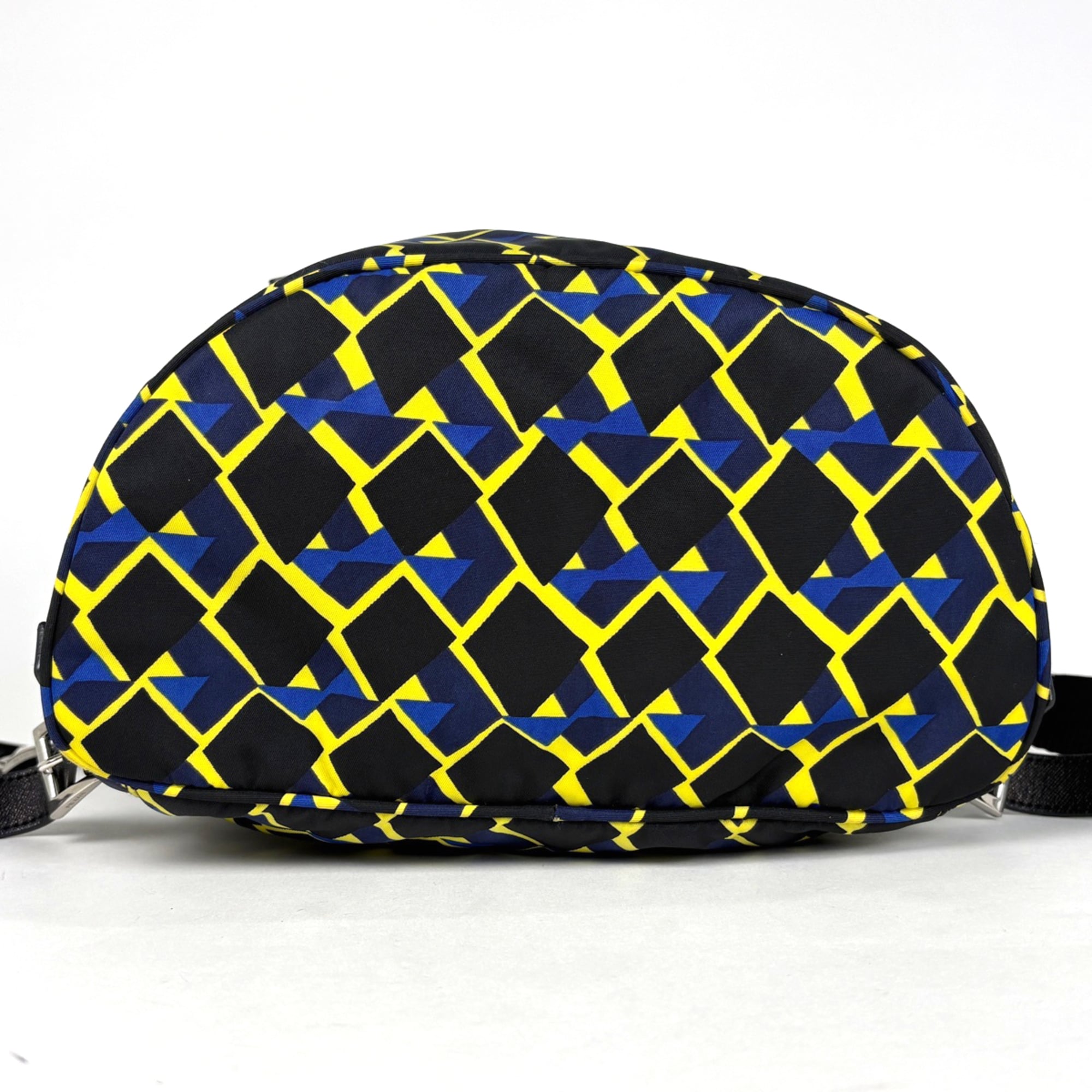 Prada Black Multi-Color Nylon Leather Backpack (Pre-Owned)