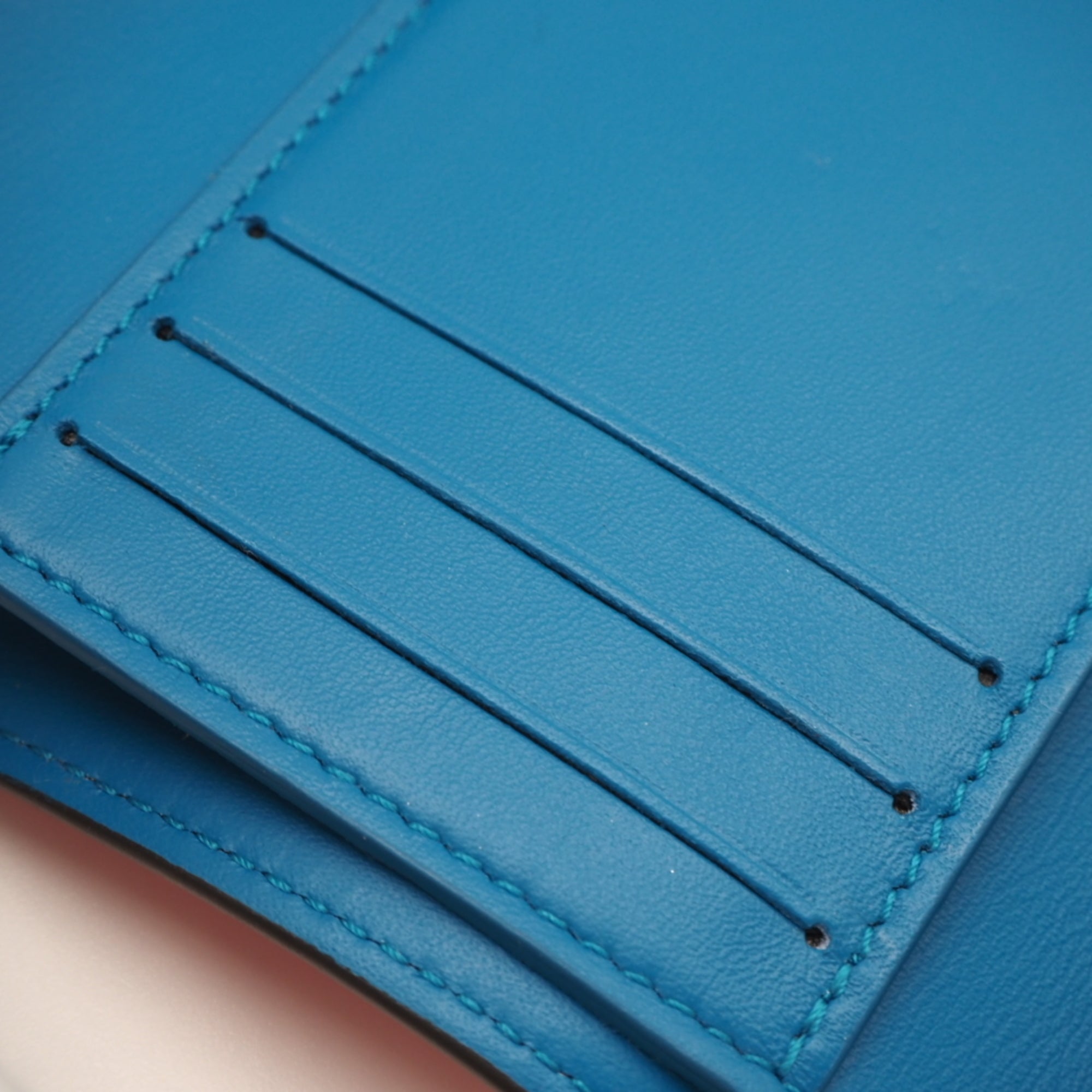 Louis Vuitton Blue Pink Leather Wallet (Tri-Fold) (Pre-Owned)